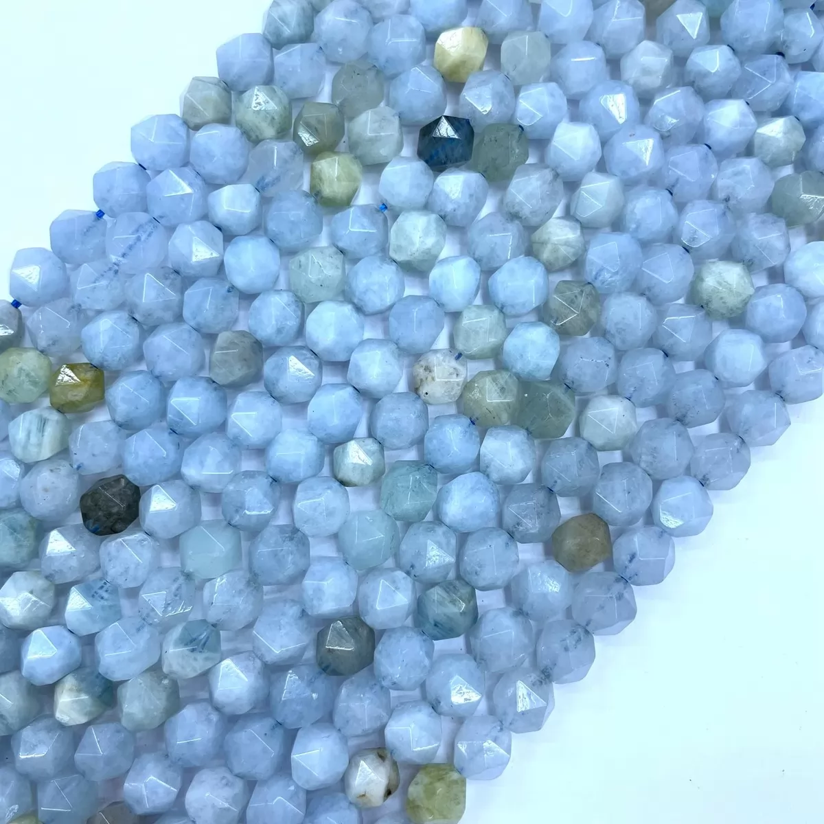 Multicolor Aquamarine, Star Faceted Round,8-10mm, Approx 380mm
