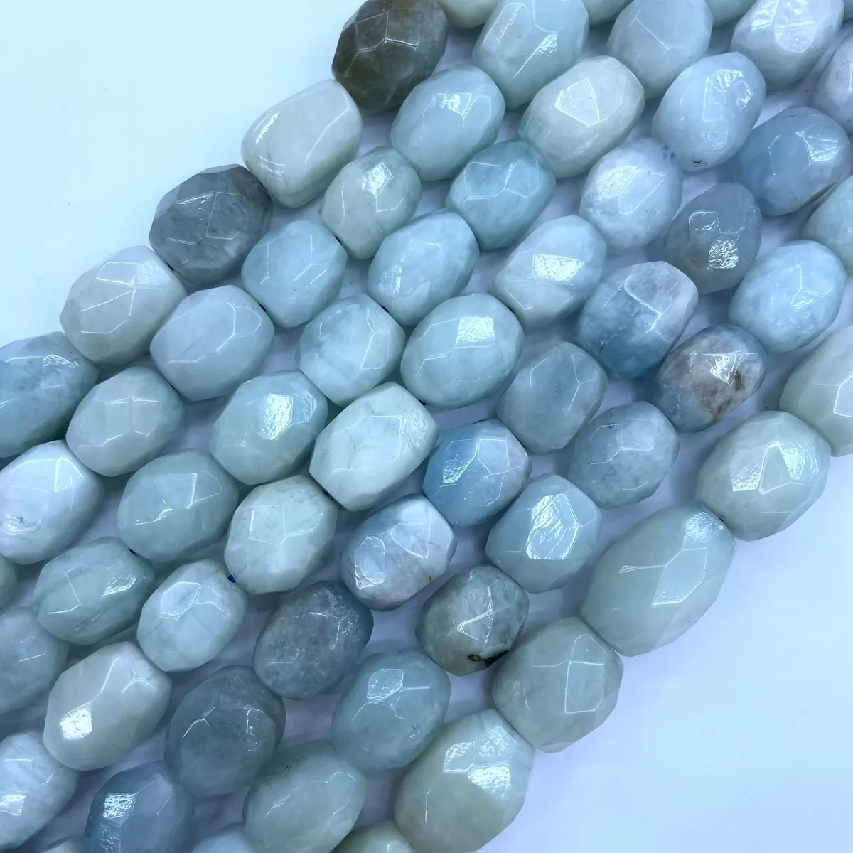 Aquamarine, Irregular Faceted Nuggets,14x14mm, Approx 380mm