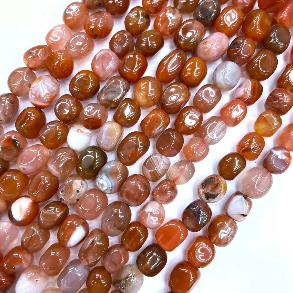 Carnelian, Plain Nuggets,10x12mm, Approx 380mm