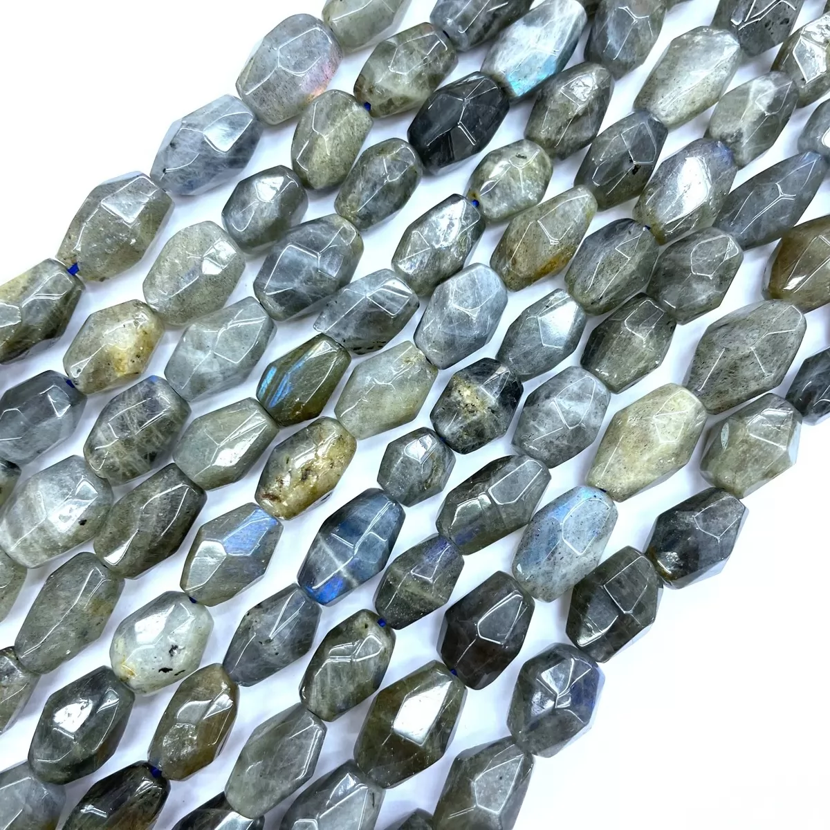Labradorite, Irregular Faceted Nuggets,8x12mm, Approx 380mm