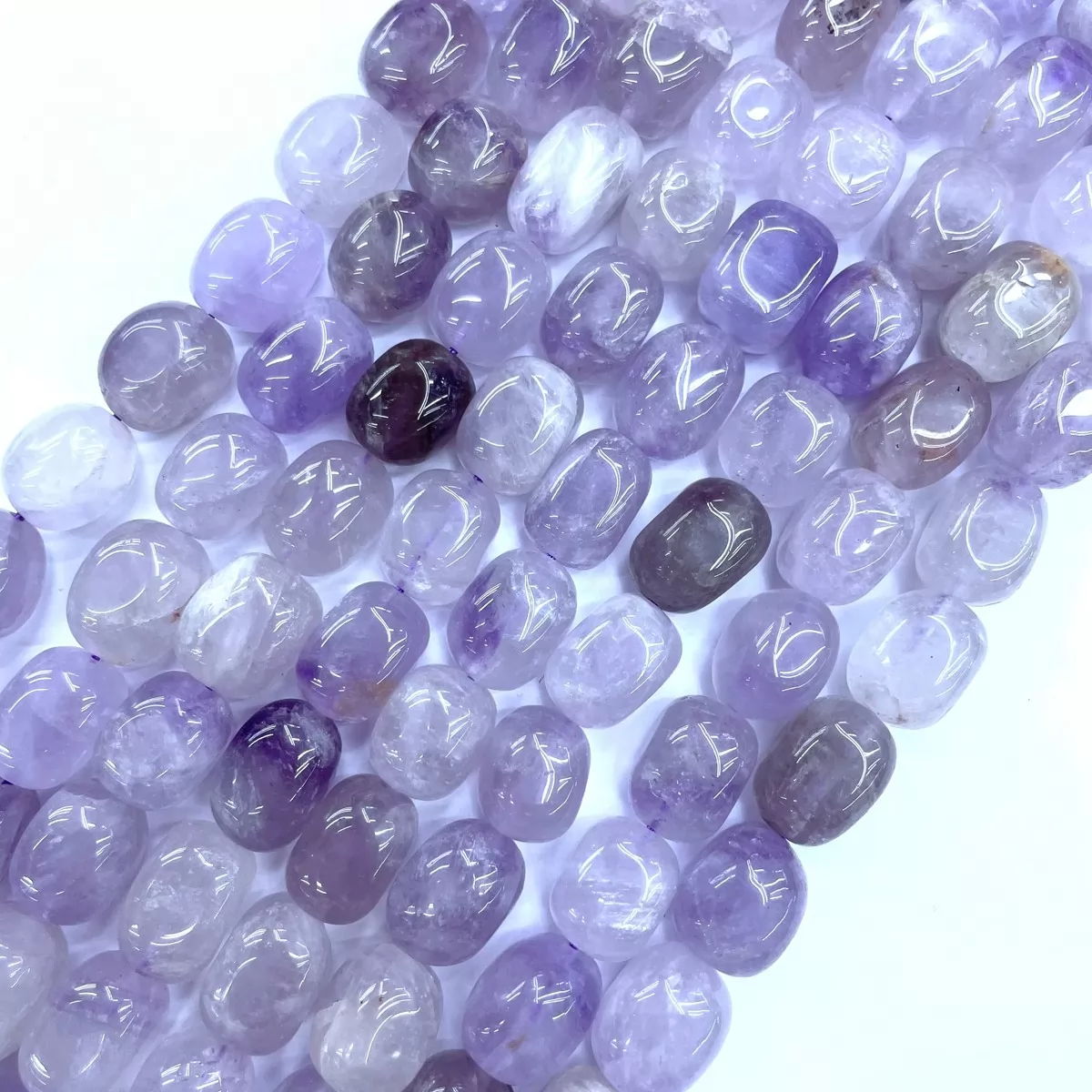 Light Amethyst, Plain Nuggets,13x16mm, Approx 380mm