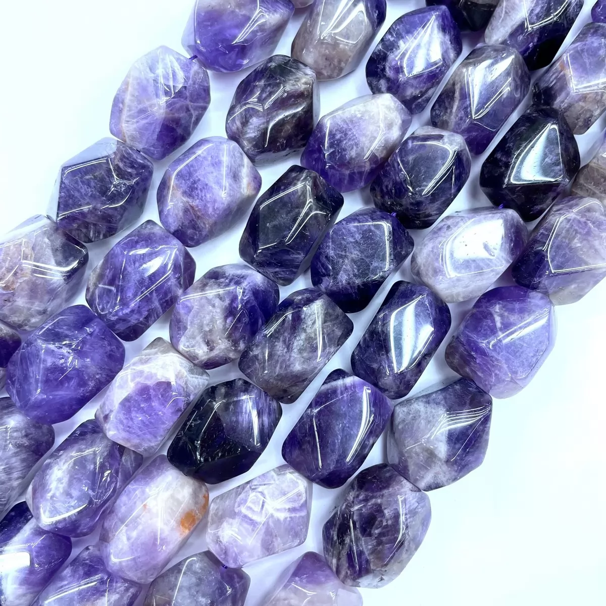 Amethyst, Irregular Faceted Nuggets,18x22mm, Approx 380mm