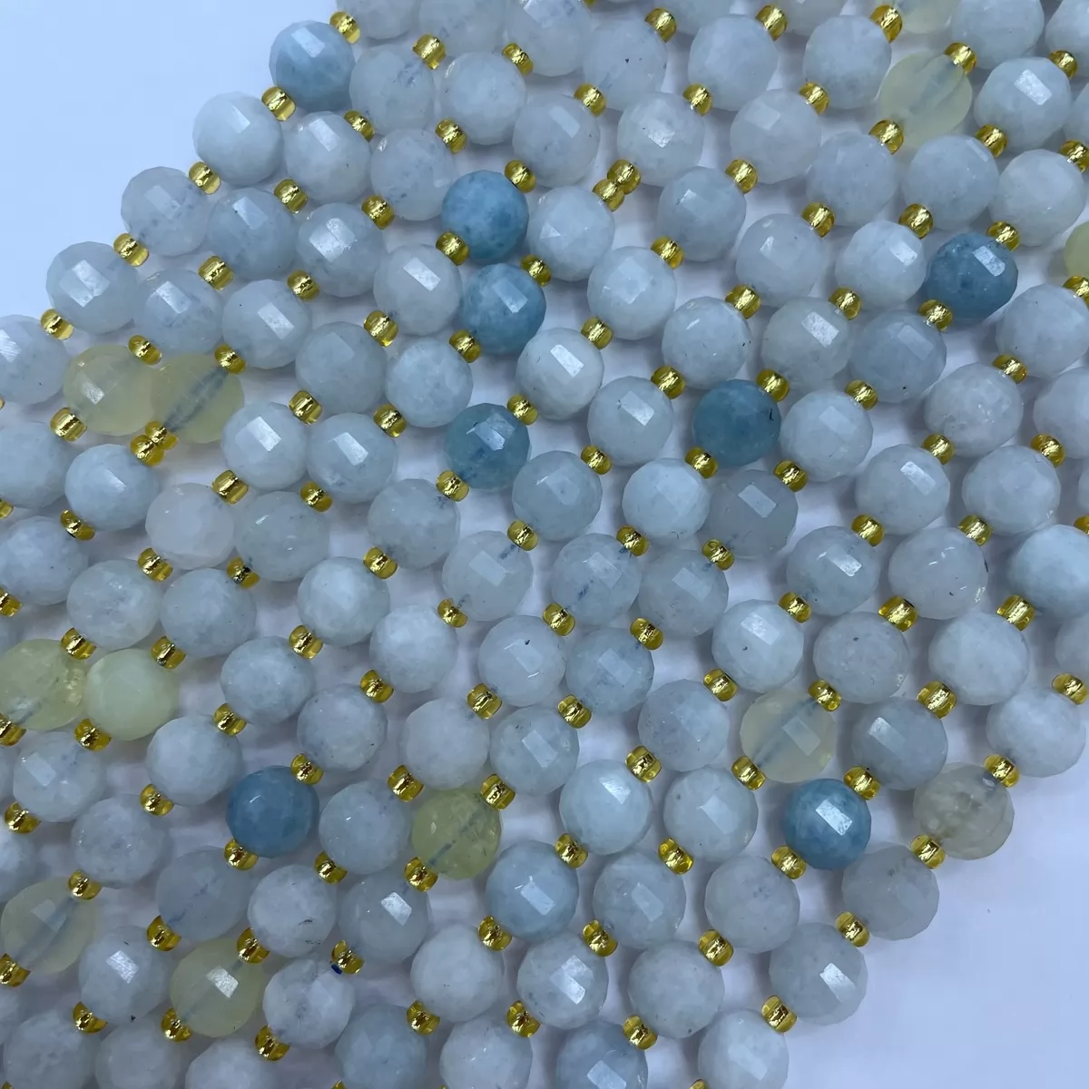 Multicolor Aquamarine, Lantern,8-10mm, Approx 380mm