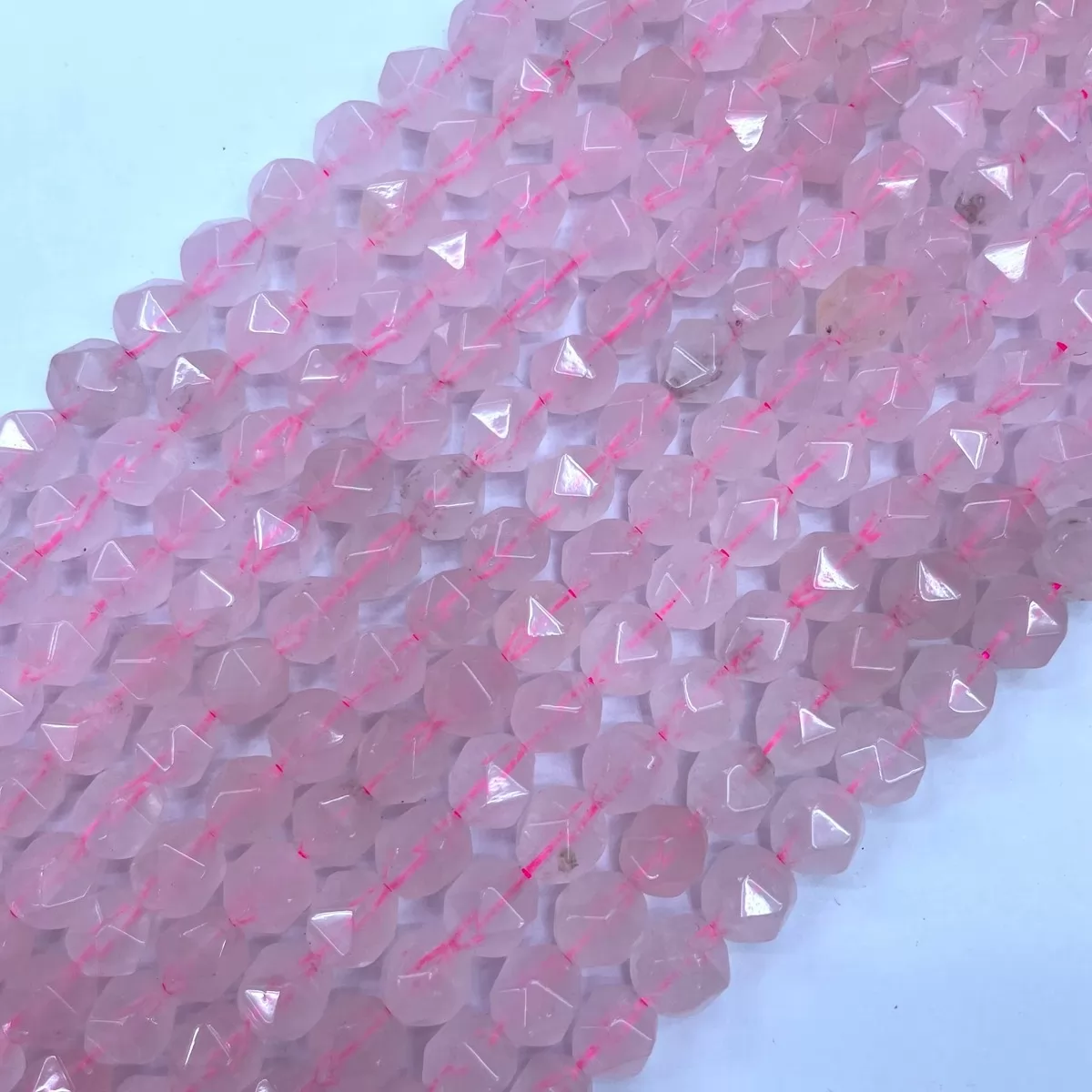 Rose Quartz, Star Faceted Round,8-10mm, Approx 380mm