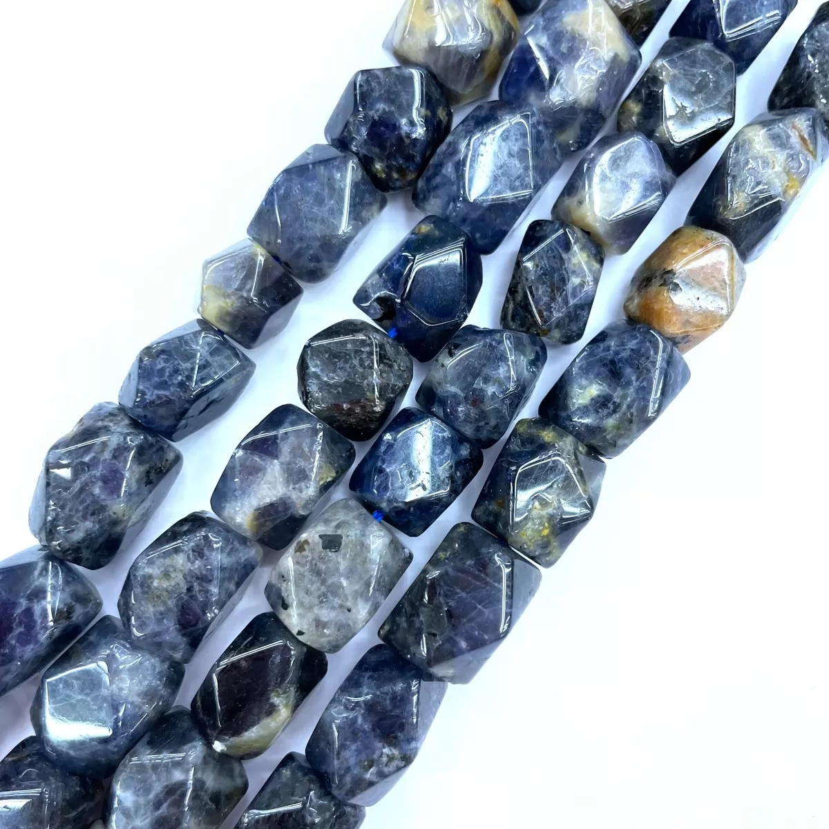 Lolite, Irregular Faceted Nuggets,10x14mm, Approx 380mm