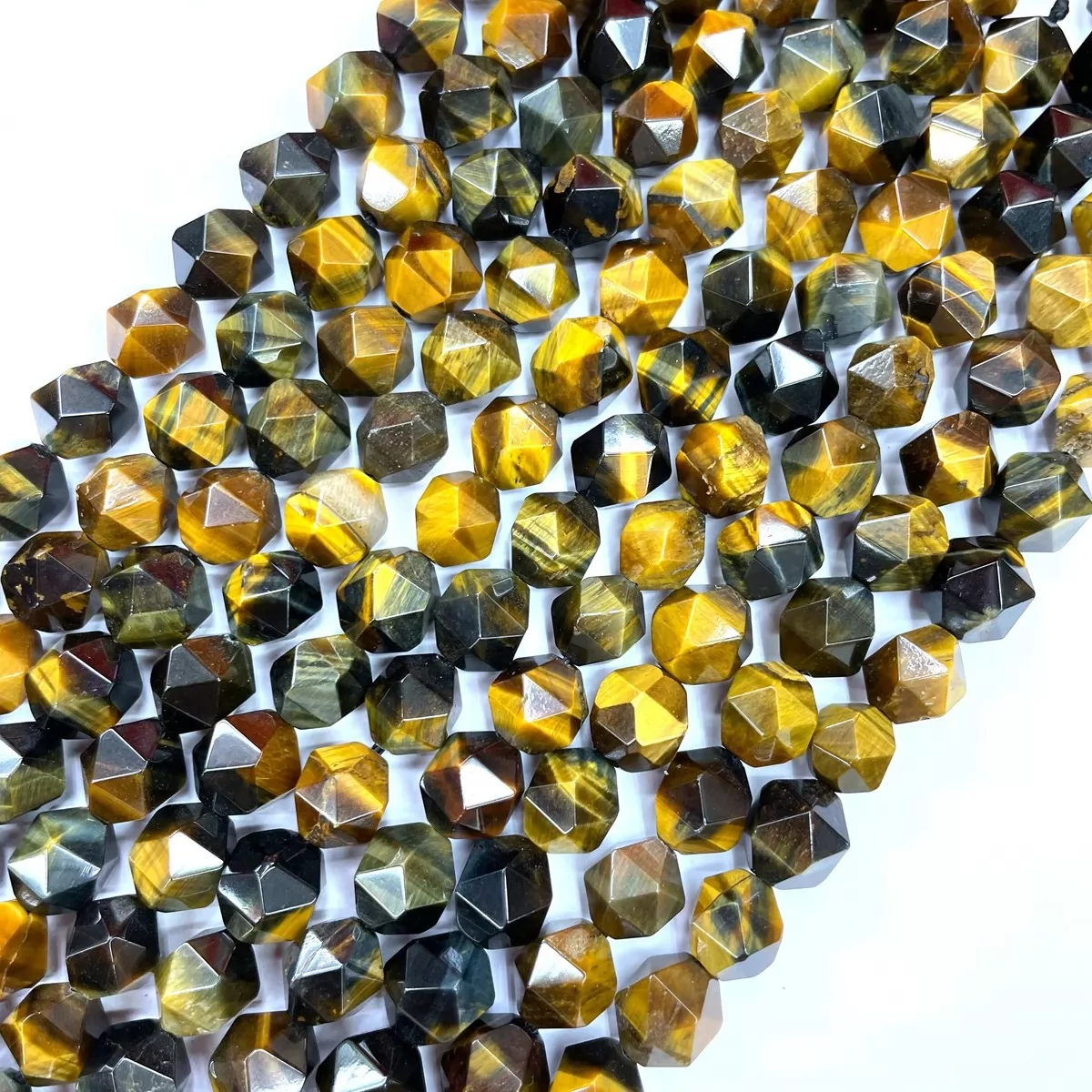 Natural Blue Tiger Eye, Star Faceted Round,8-10mm, Approx 380mm