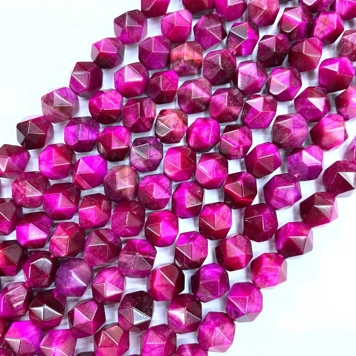 Rose Pink Tiger Eye, Star Faceted Round,8-10mm, Approx 380mm