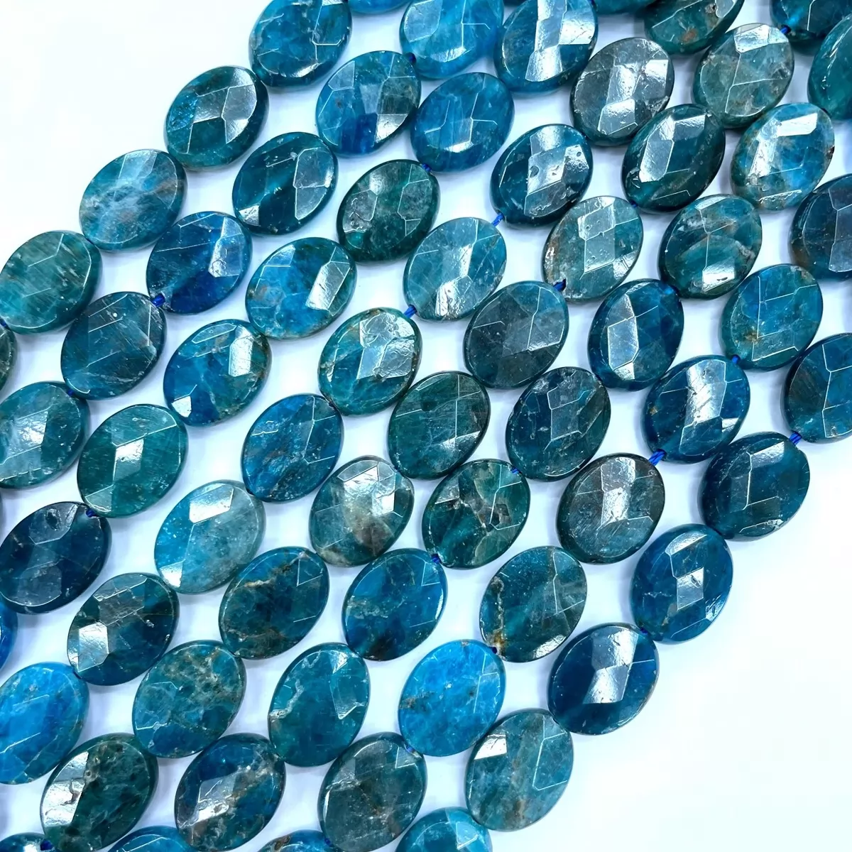 Apatite, Faceted Oval,8x12mm, Approx 380mm