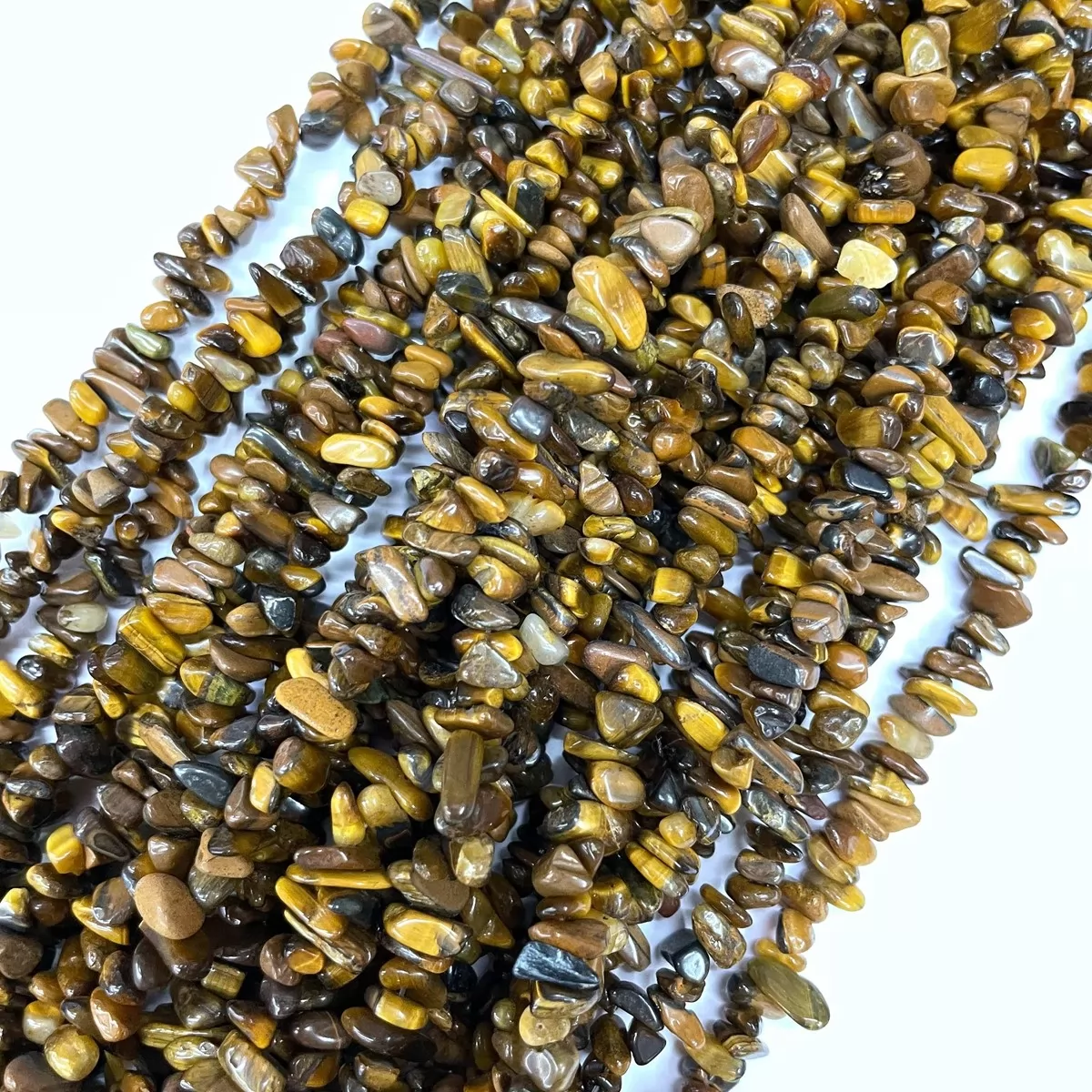 Yellow Tiger Eye, 32'' Chips, Approx 3-5mm