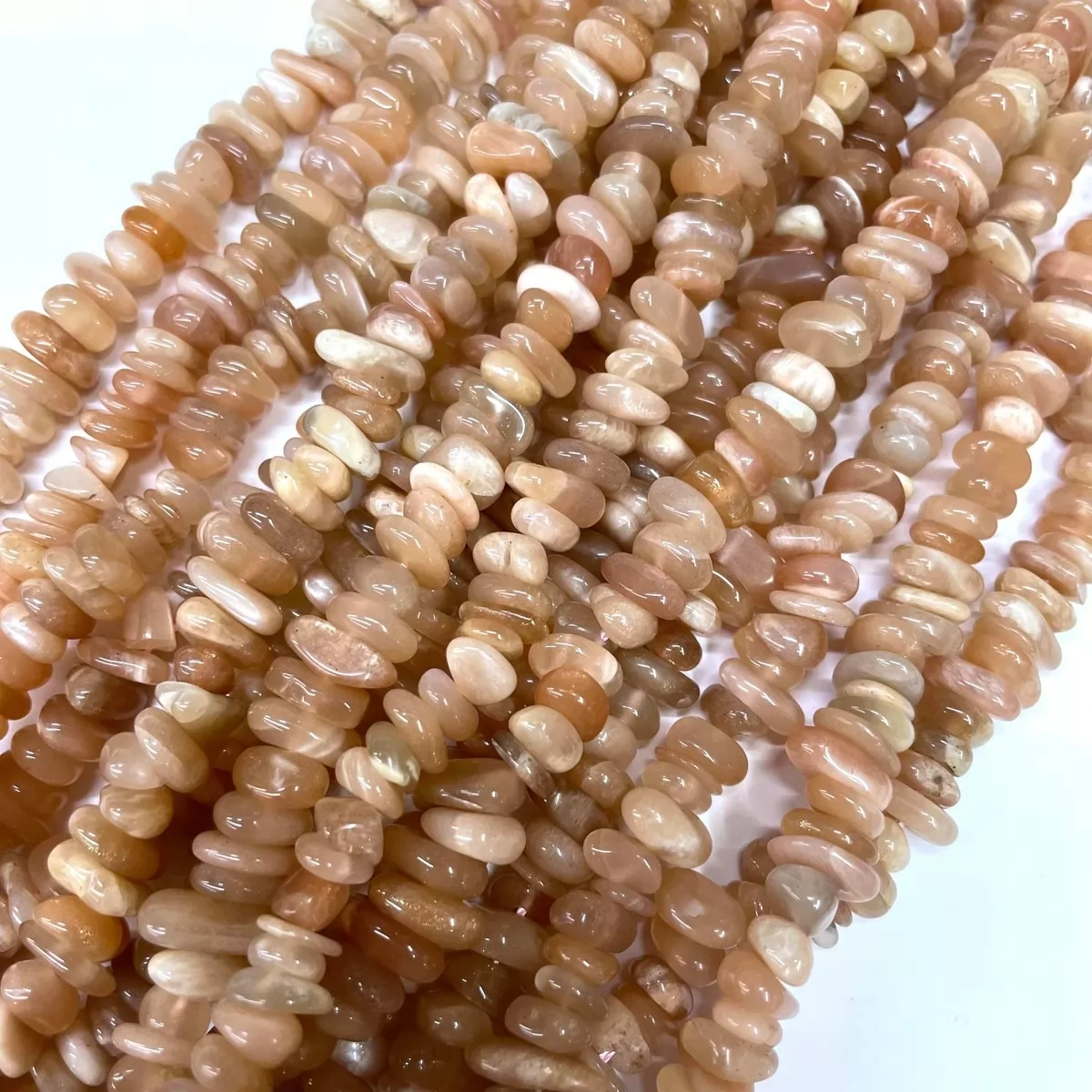 Peach Moonstone, 16'' Chips, Approx 5-8mm
