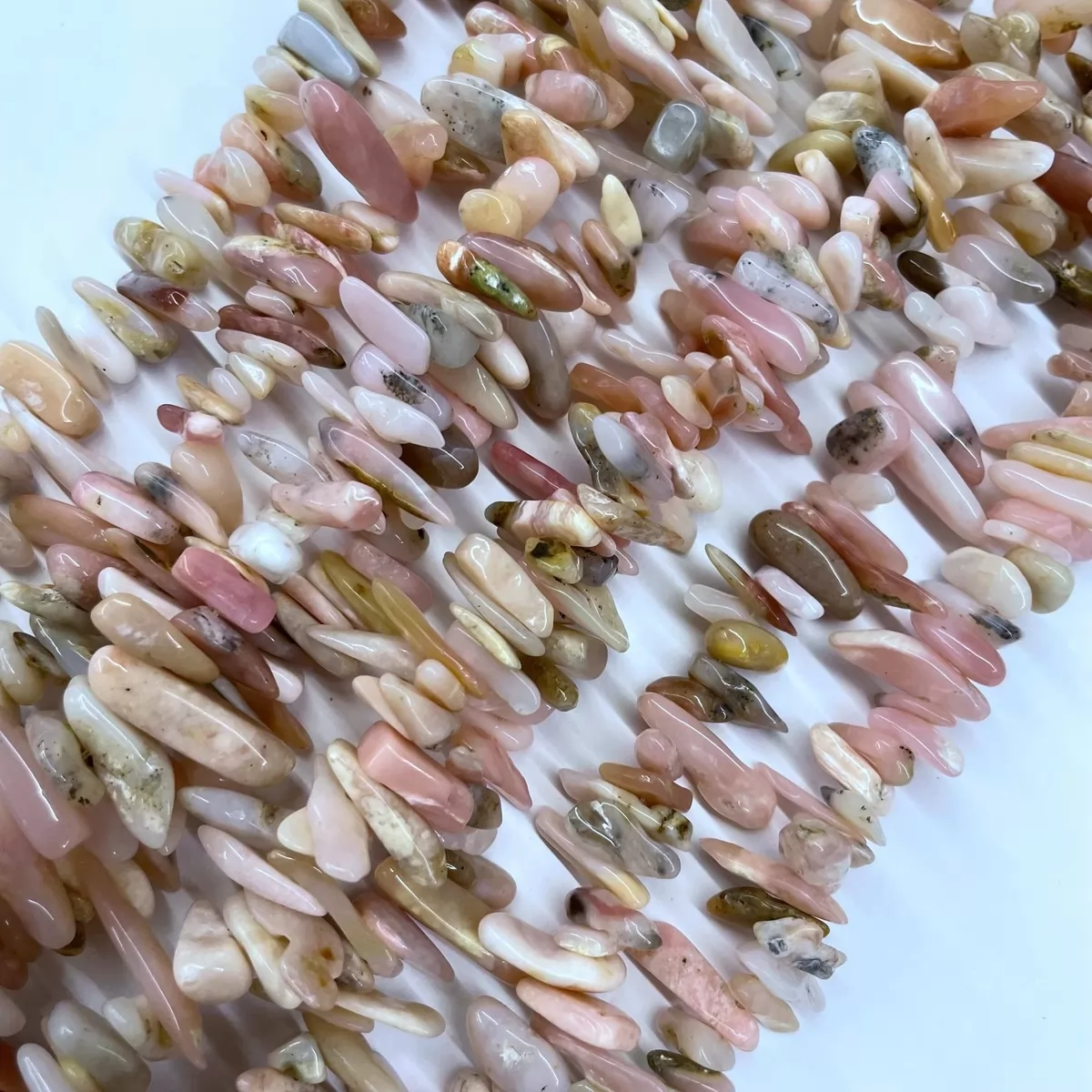 Pink Peruvian Opal, Long Chips, Approx 6x18mm, Approx 380mm