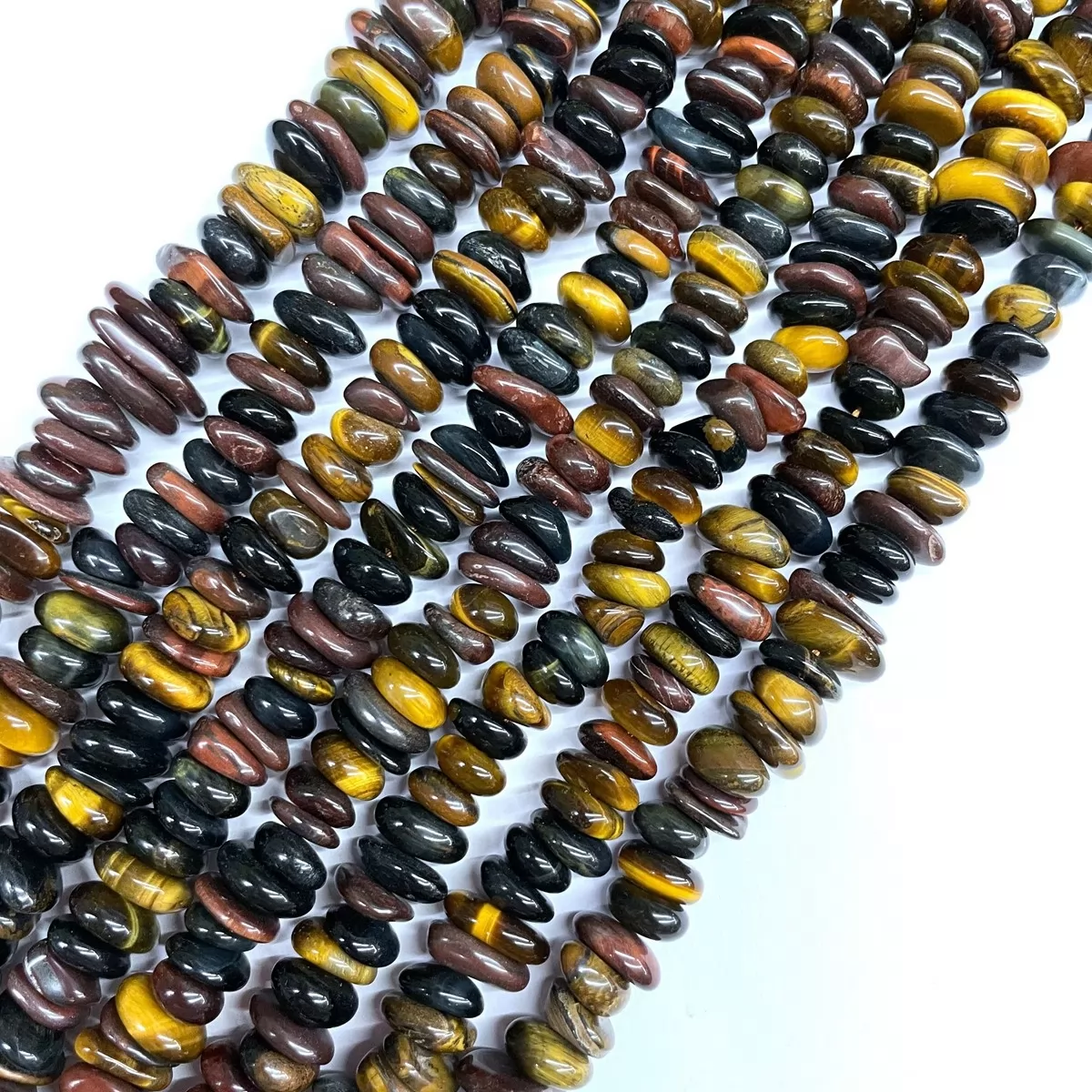 Multicolor Tiger Eye,  Chunky Chips, Approx 8-15mm Approx 380mm