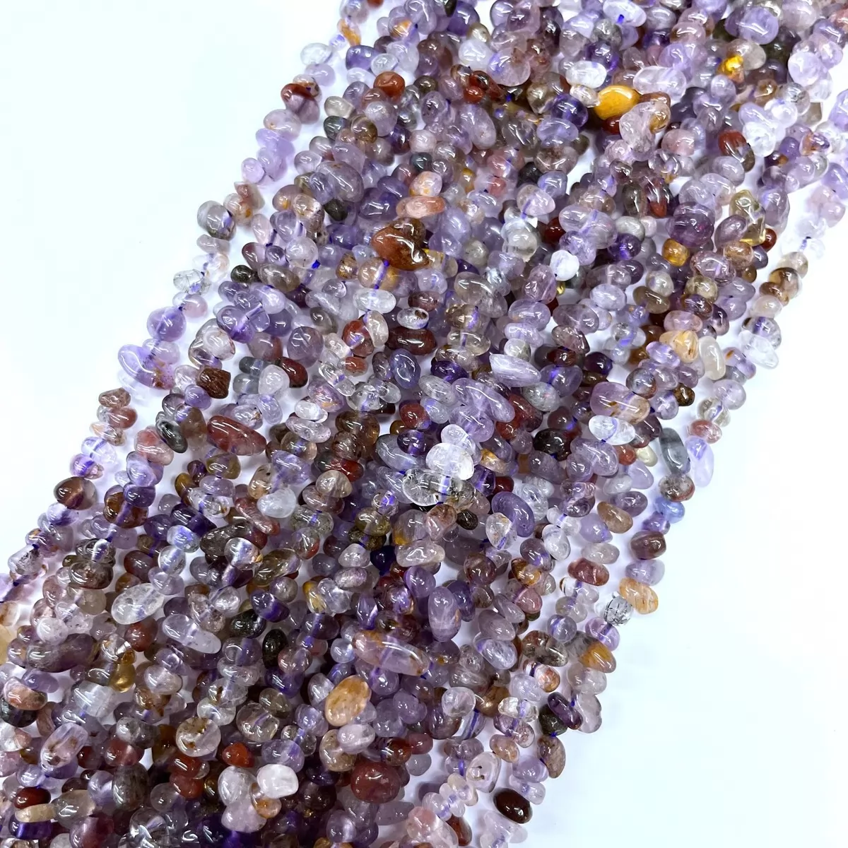 Purple Phantom Quartz, 32'' Chips, Approx 3-5mm