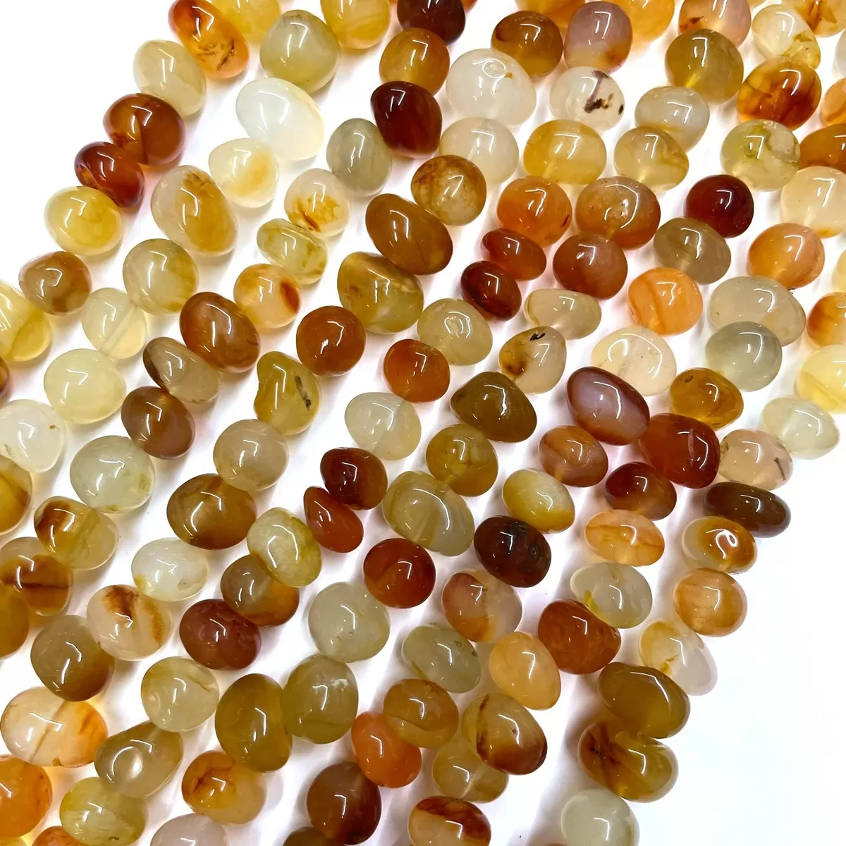 Carnelian, Center Drilled Chips, Approx 8mm x 10-12mm, Approx 380mm