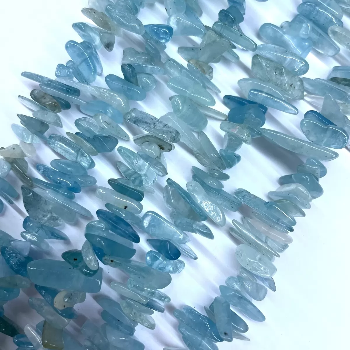 Aquamarine, Long Chips, Approx 6x18mm, Approx 380mm
