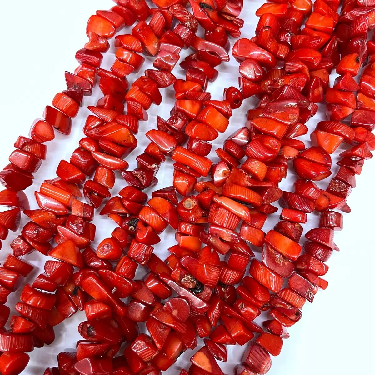 Red Coral, 32'' Chips, Approx 5-8mm