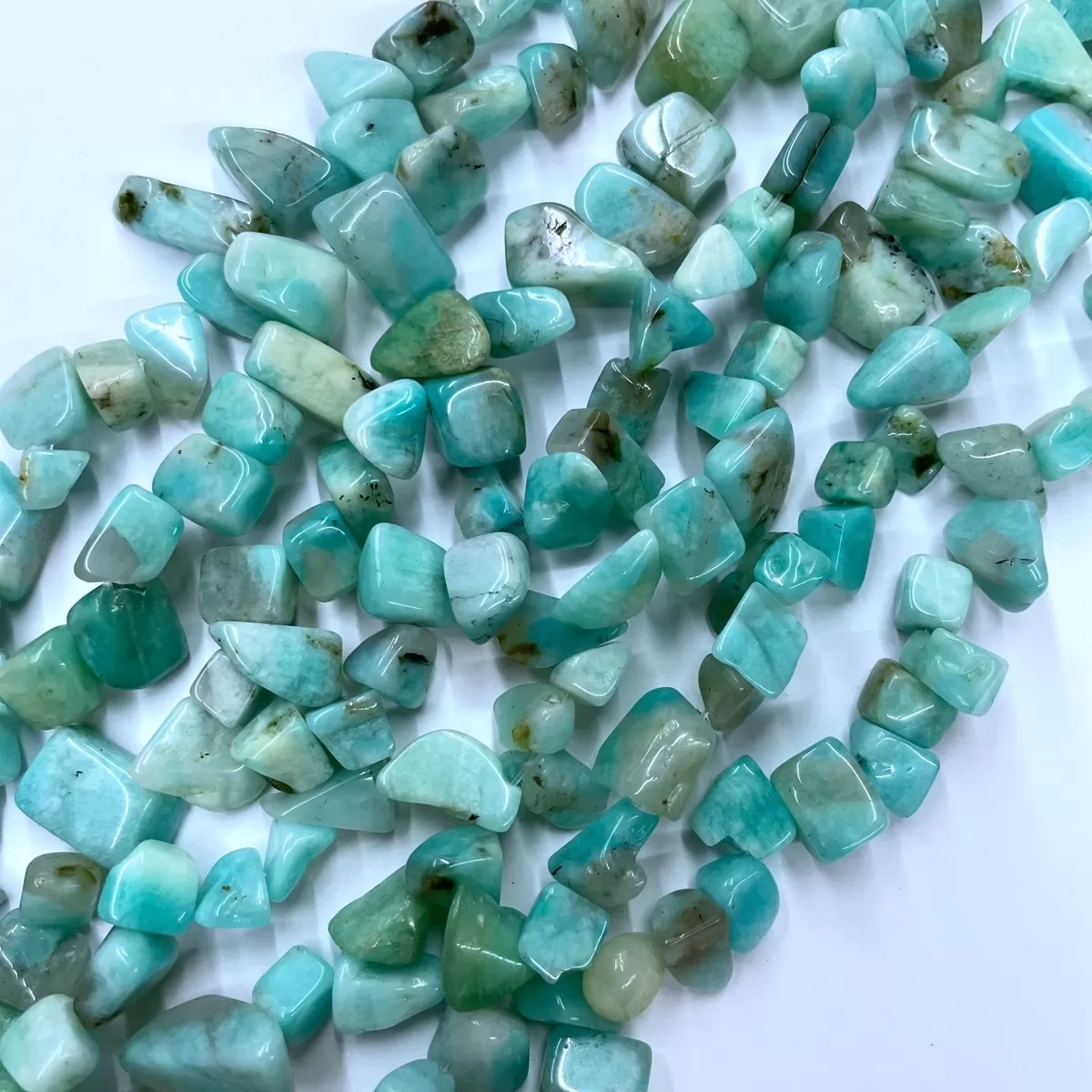 African Amazonite, Top Drilled Drop Style Chips, Approx 8-10mm x 12-14mm Approx 380mm