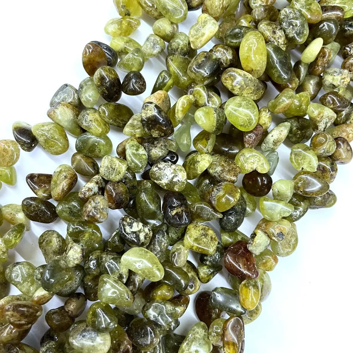 Green Garnet, Top Drilled Drop Style Chips, Approx 8-10mm x 12-14mm Approx 380mm