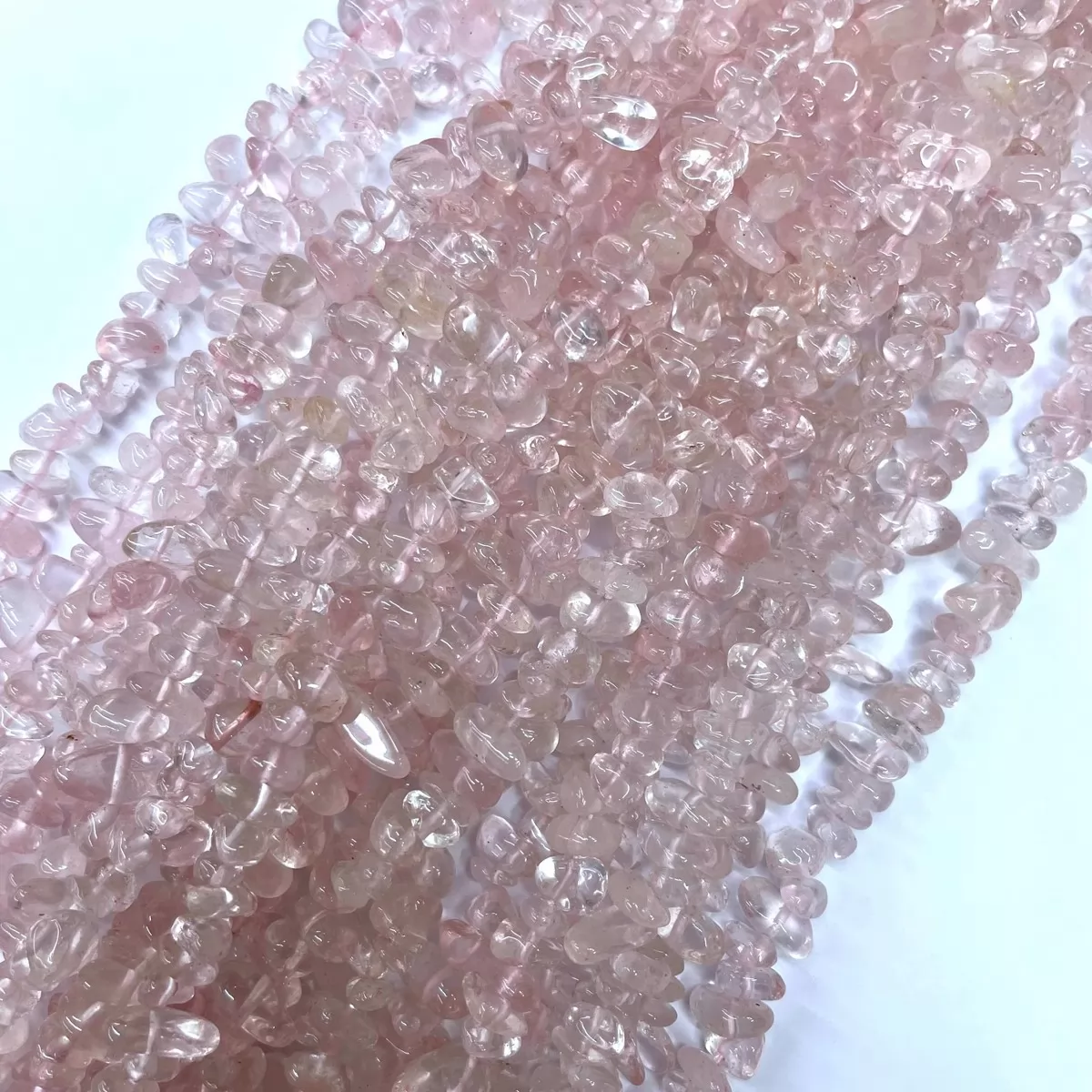 Rose Quartz, 16'' Chips, Approx 5-8mm