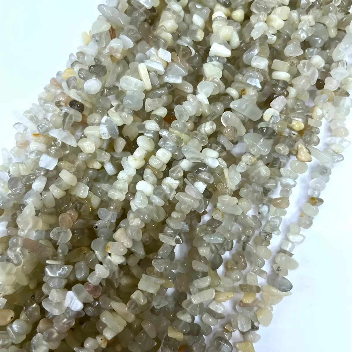 White Moonstone, 32'' Chips, Approx 3-5mm