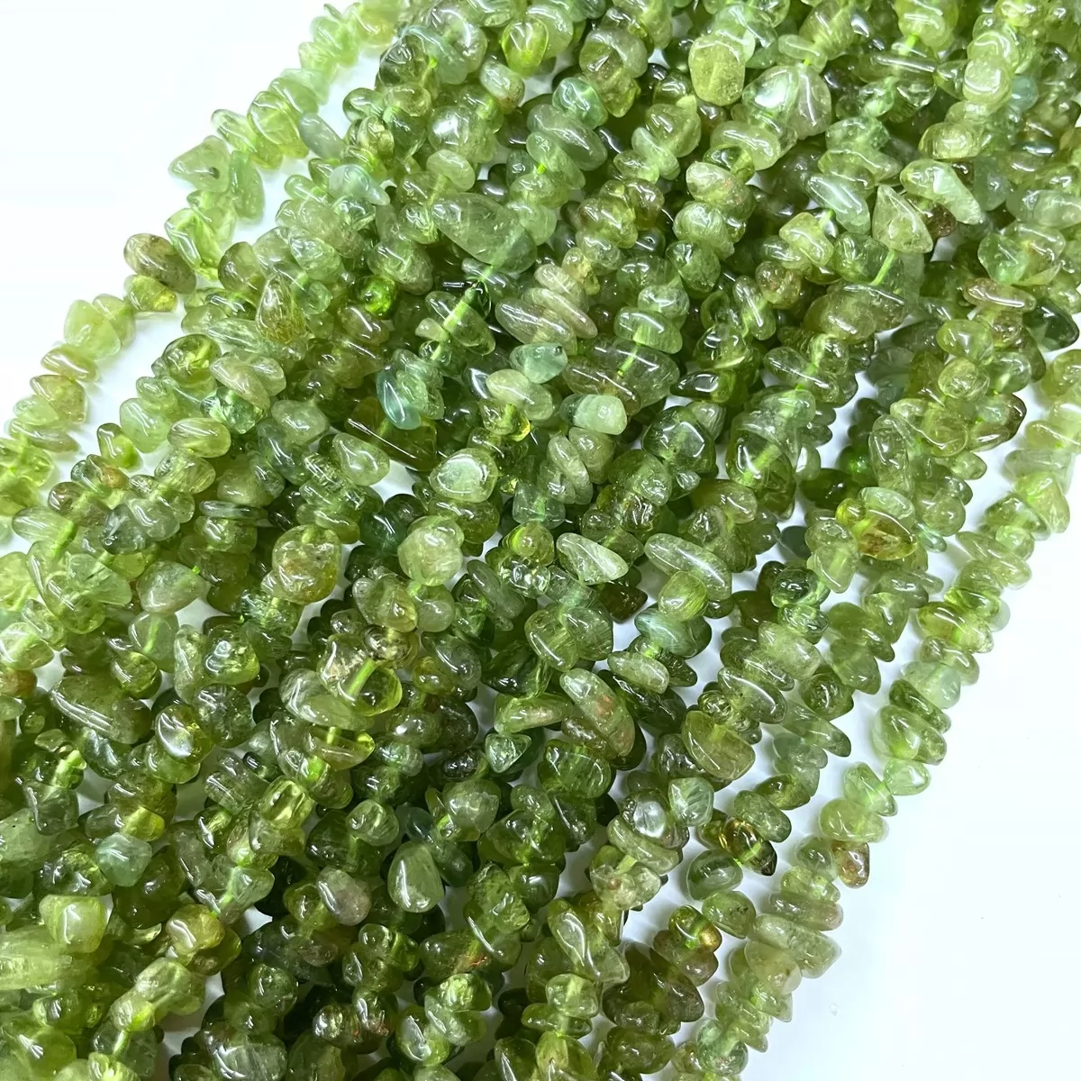 Peridot, 16'' Chips, Approx 5-8mm