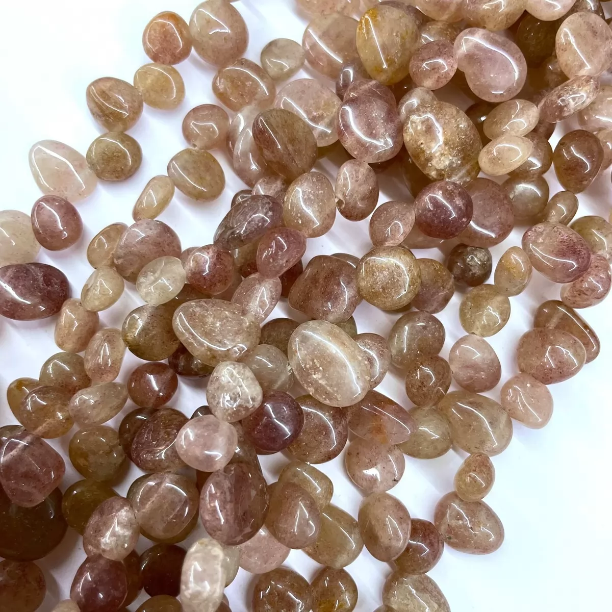 Strawberry Quartz, Top Drilled Drop Style Chips, Approx 8-10mm x 12-14mm Approx 380mm