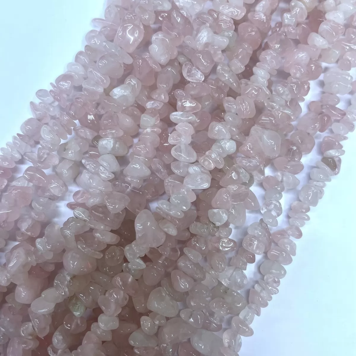 Rose Quartz, 32'' Chips, Approx 5-8mm