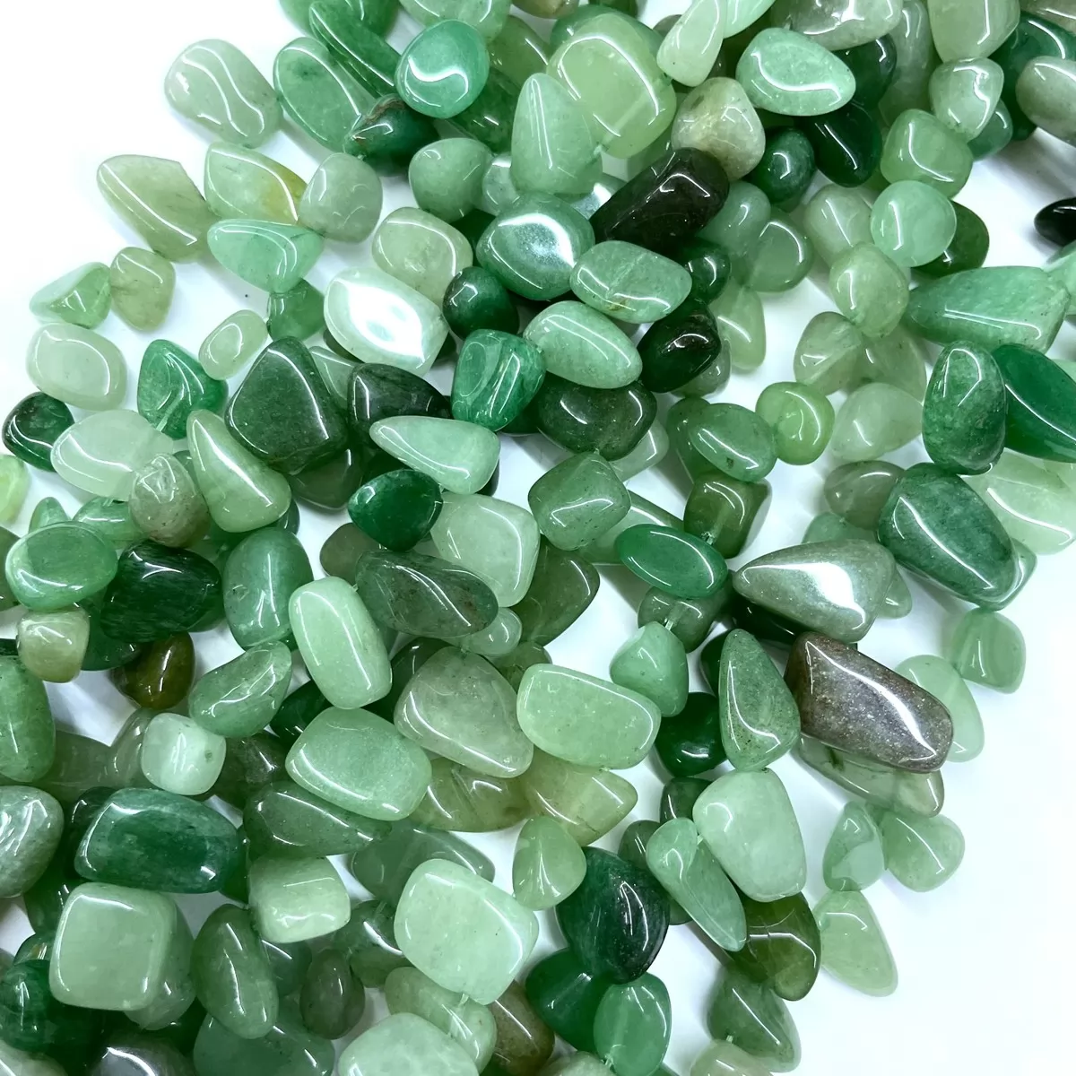 Green Aventurine, Top Drilled Drop Style Chips, Approx 8-10mm x 12-14mm Approx 380mm