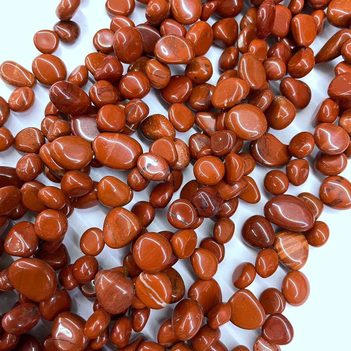 Red Jasper, Top Drilled Drop Style Chips, Approx 8-10mm x 12-14mm Approx 380mm