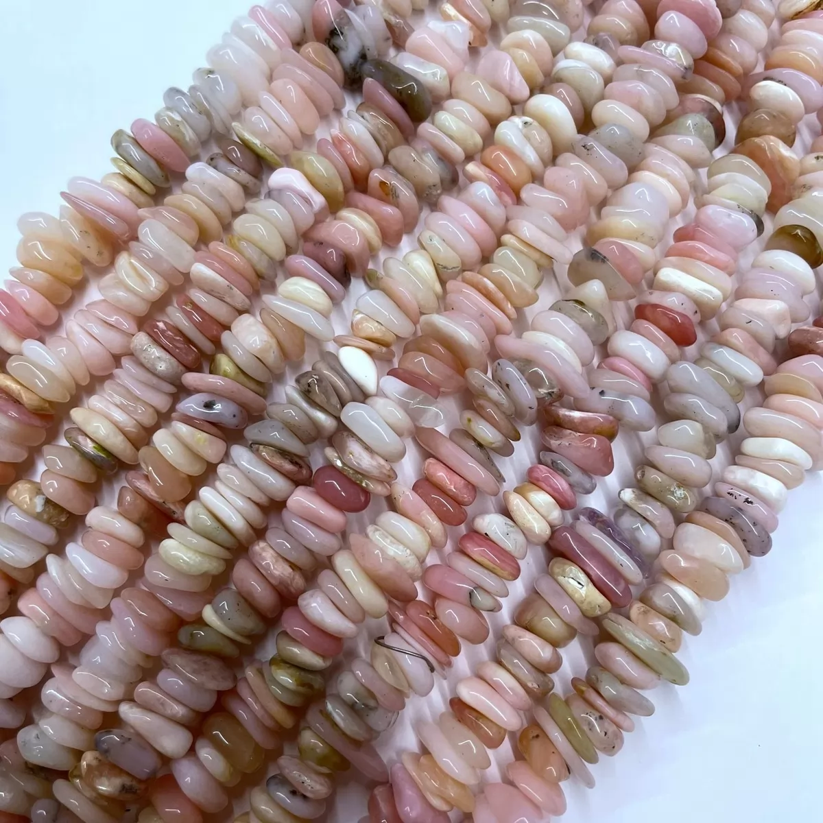 Pink Peruvian Opal,  Chunky Chips, Approx 8-15mm Approx 380mm