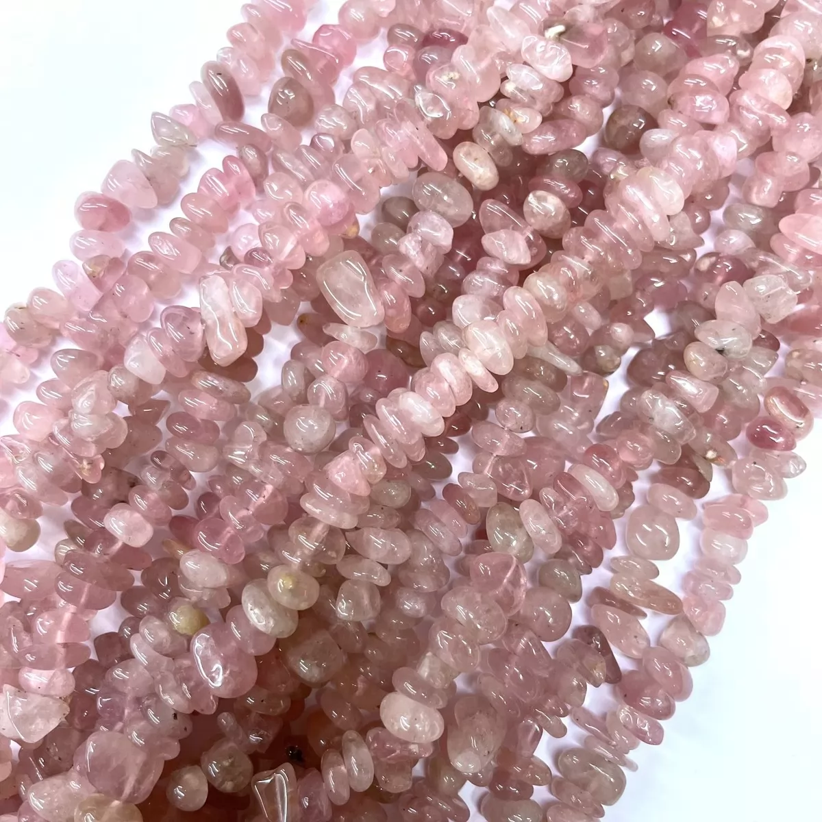 Madagascar Rose Quartz, 16'' Chips, Approx 5-8mm