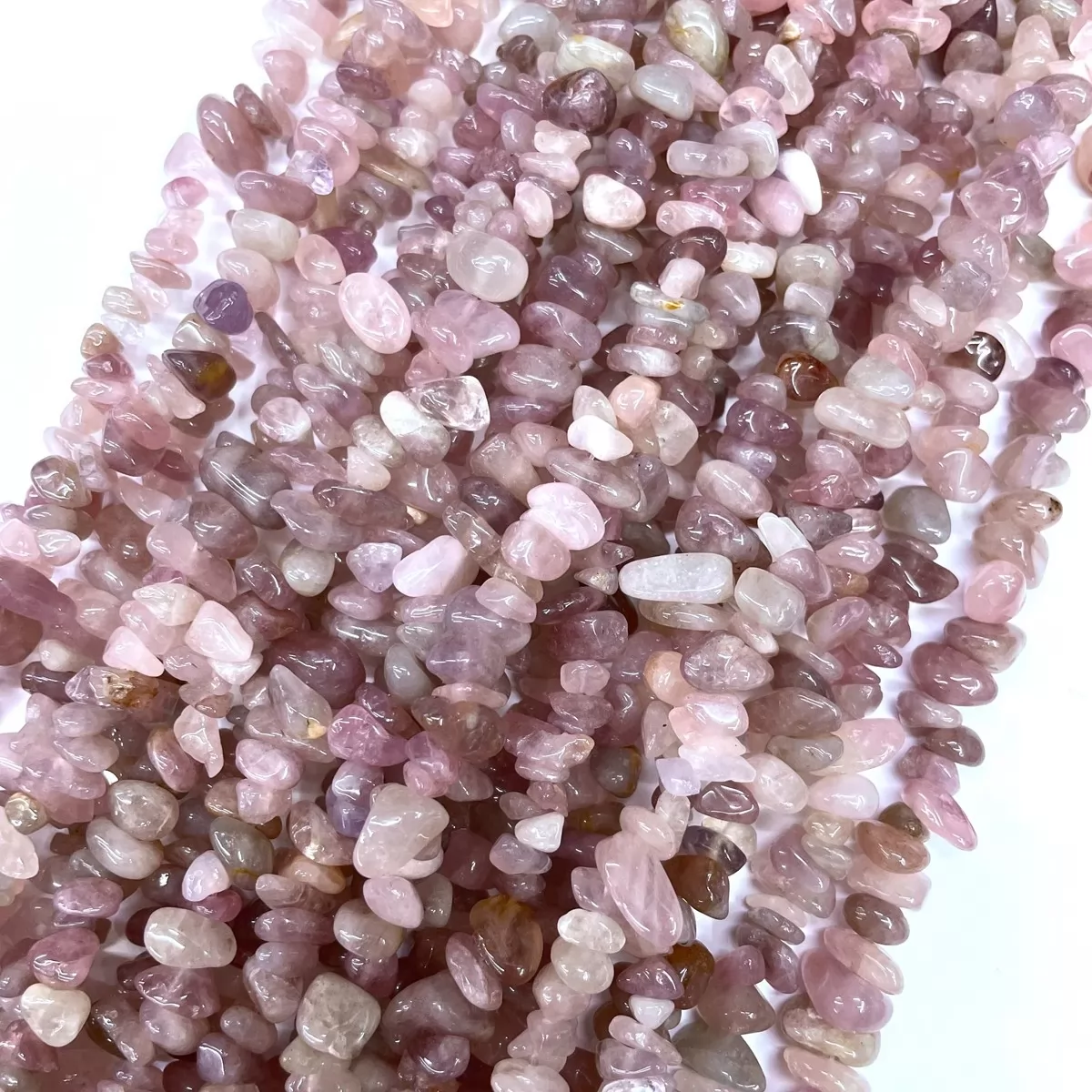 Madagascar Rose Quartz, 32'' Chips, Approx 5-8mm