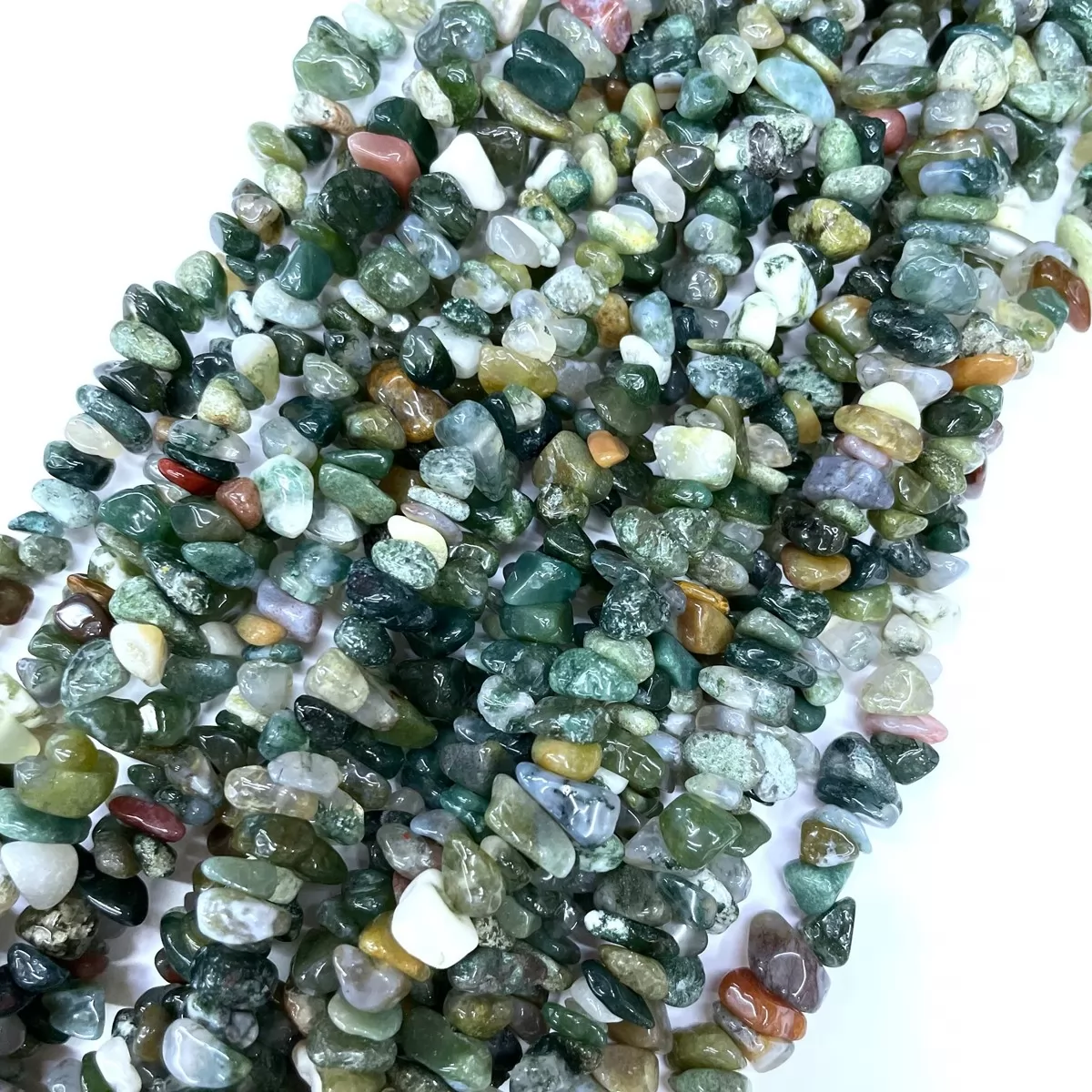 Moss Agate, 32'' Chips, Approx 5-8mm
