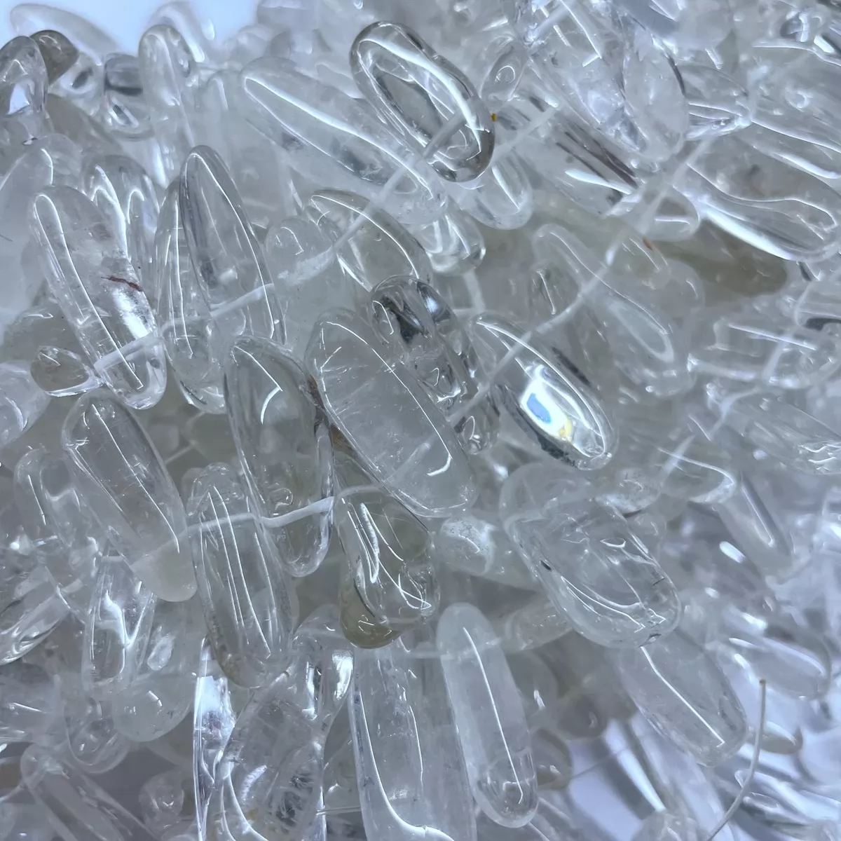Crystal Quartz, Long Chips, Approx 6x18mm, Approx 380mm