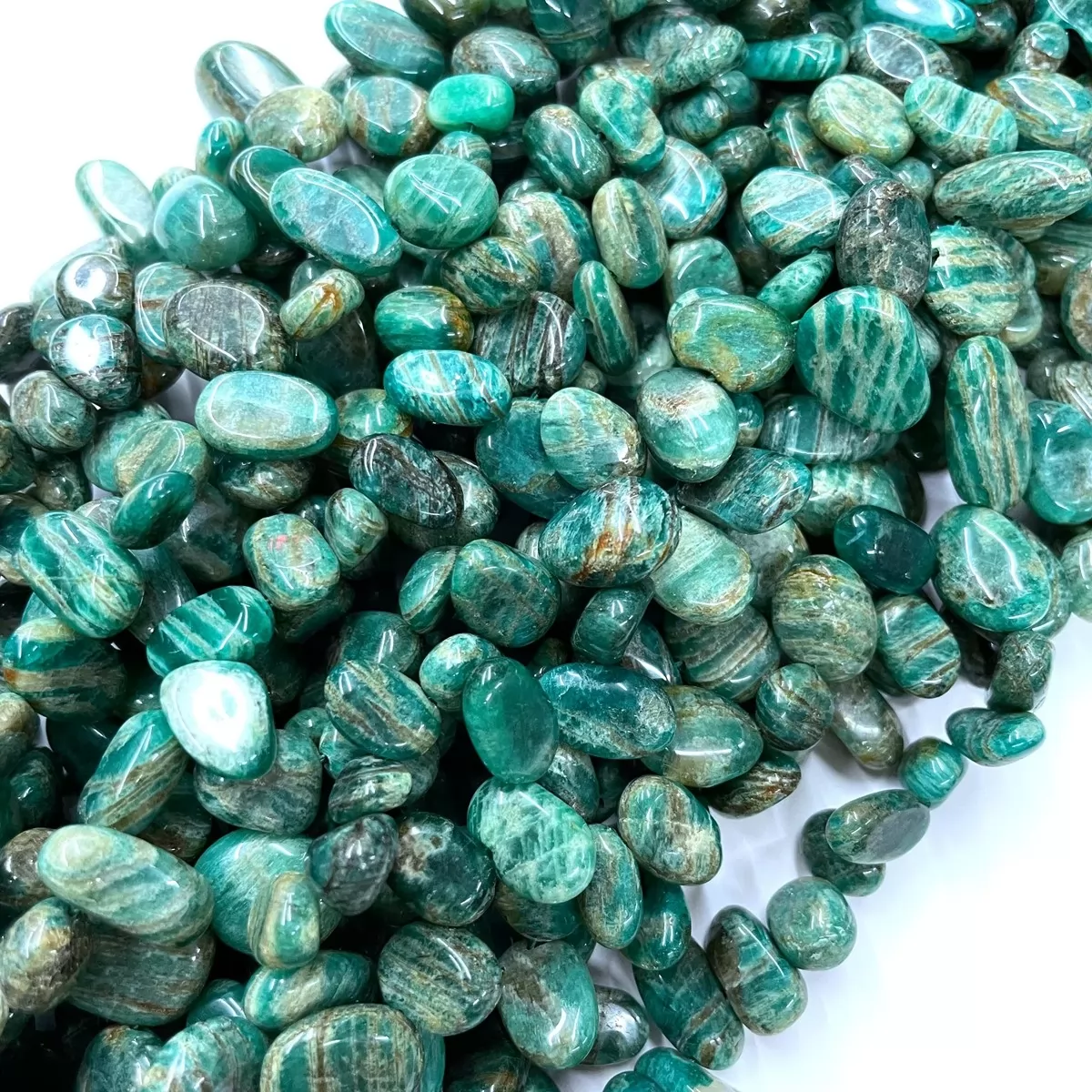 Peru Amazonite, Top Drilled Drop Style Chips, Approx 8-10mm x 12-14mm Approx 380mm