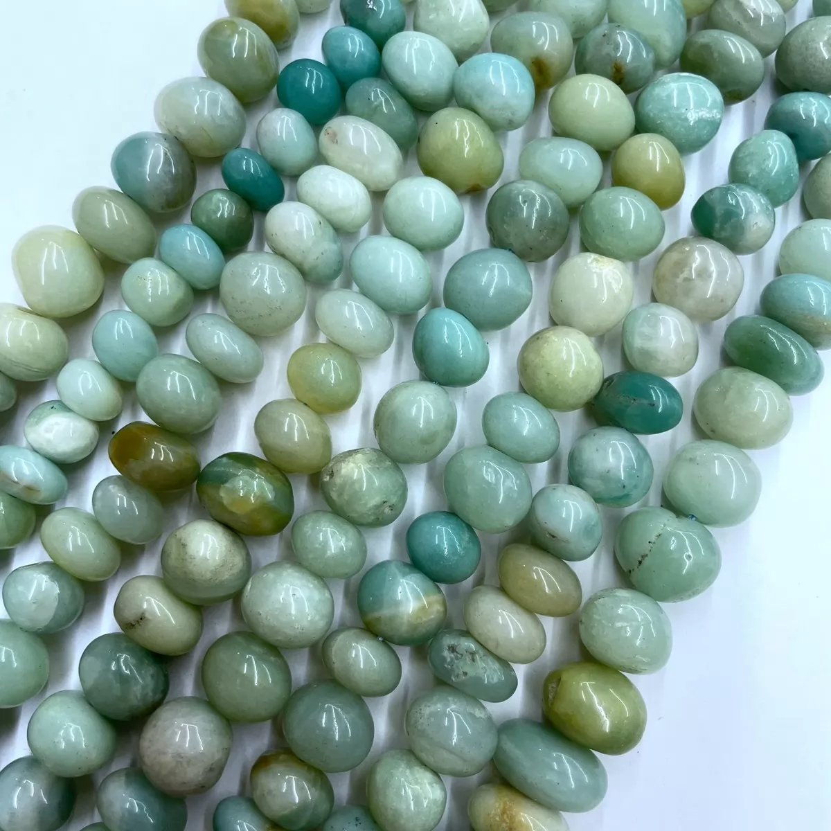 Chinese Amazonite, Center Drilled Chips, Approx 8mm x 10-12mm, Approx 380mm