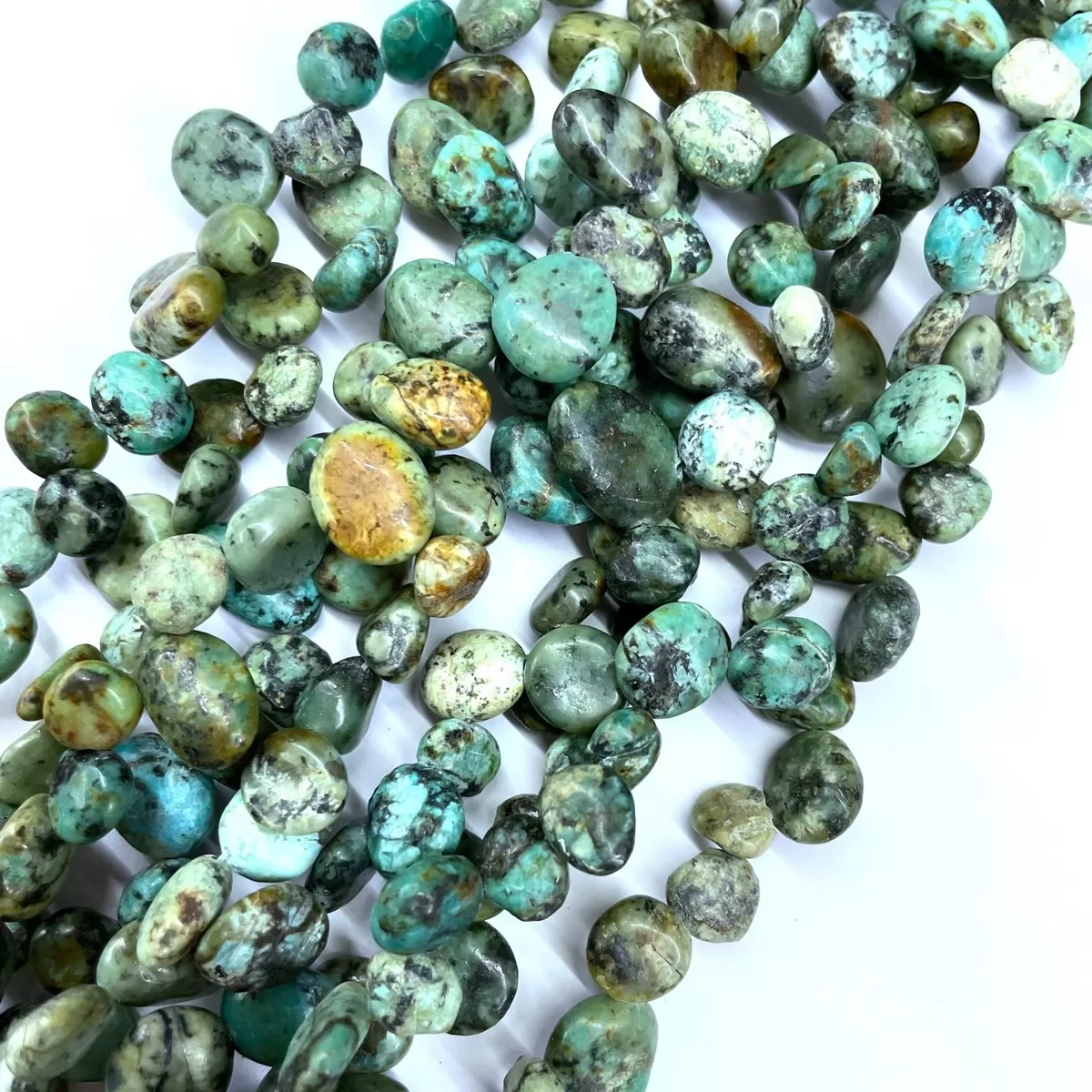 African Turquoise, Top Drilled Drop Style Chips, Approx 8-10mm x 12-14mm Approx 380mm
