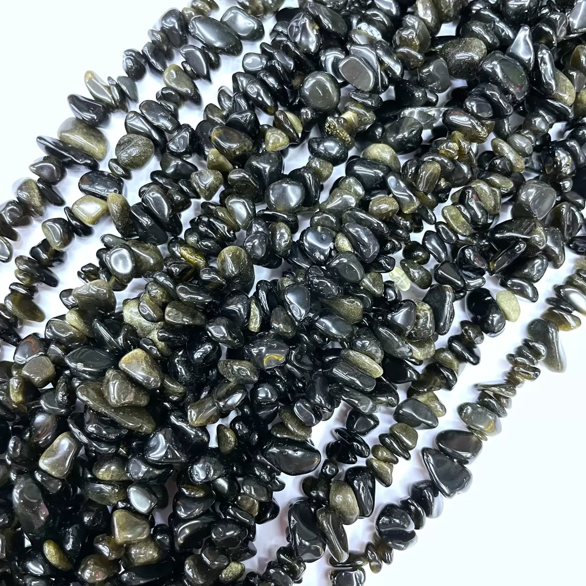 Golden Sheen Obsidian, 32'' Chips, Approx 5-8mm