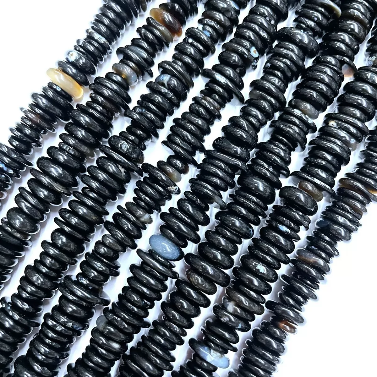 Black Baned Agate,  Chunky Chips, Approx 8-15mm Approx 380mm