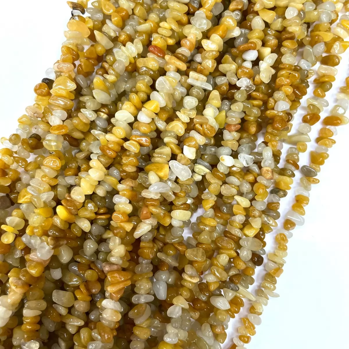 Yellow Jade Natural, 32'' Chips, Approx 3-5mm