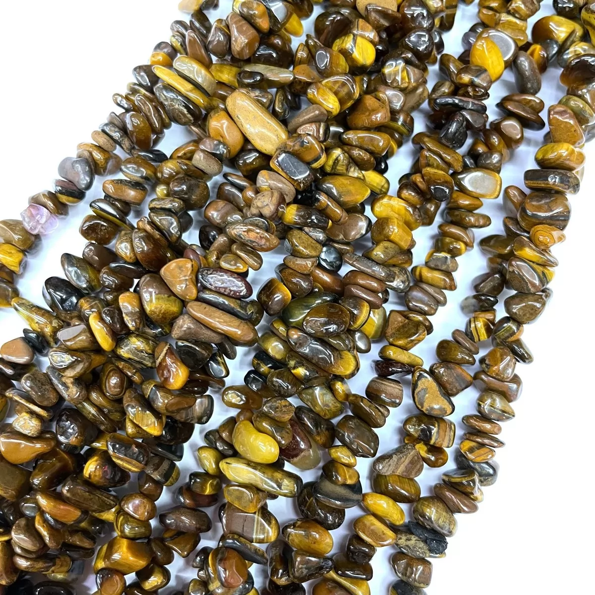 Yellow Tiger Eye, 32'' Chips, Approx 5-8mm