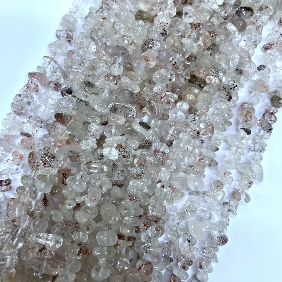 White Phantom Quartz, 32'' Chips, Approx 5-8mm