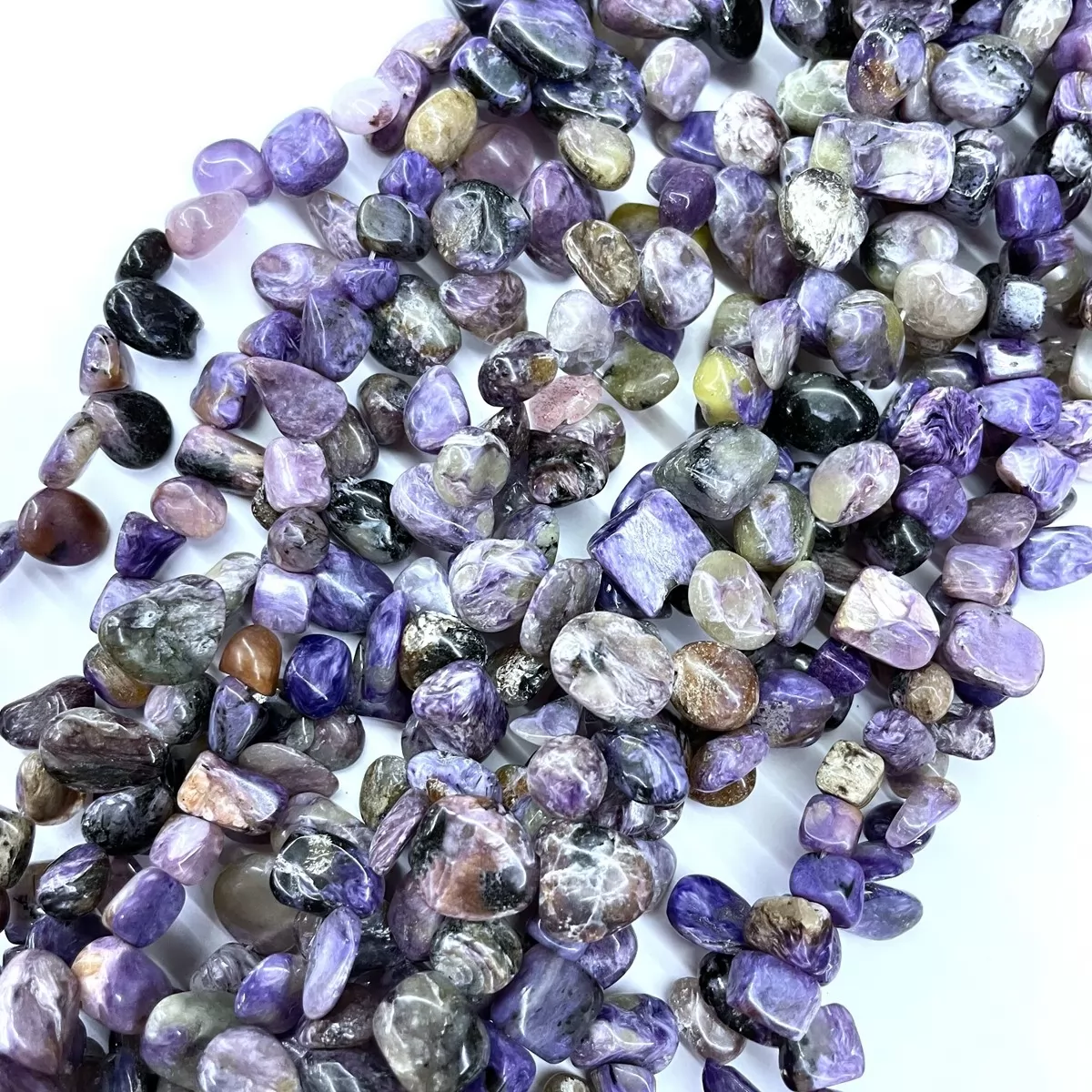 Charoite, Top Drilled Drop Style Chips, Approx 8-10mm x 12-14mm Approx 380mm