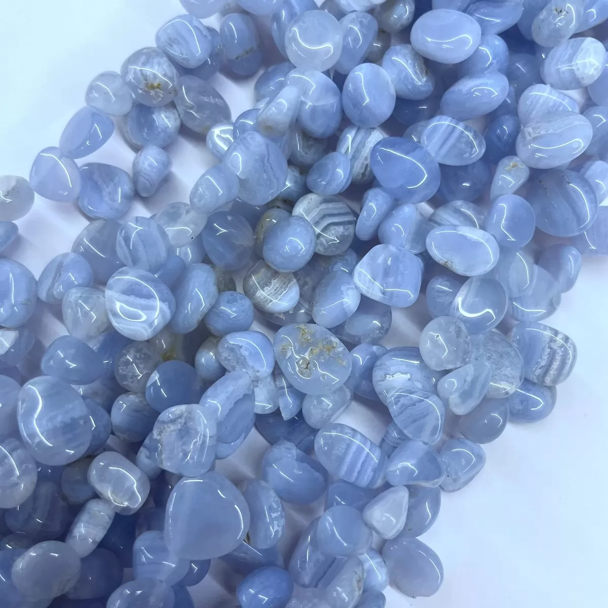 Blue Lace Agate, Top Drilled Drop Style Chips, Approx 8-10mm x 12-14mm Approx 380mm