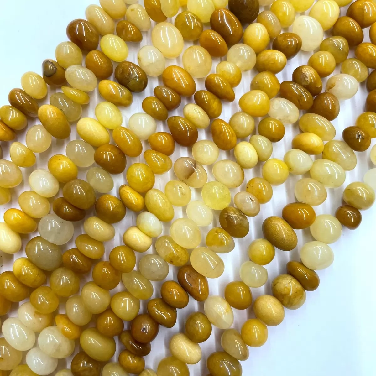 Yellow Jade Natural, Center Drilled Chips, Approx 8mm x 10-12mm, Approx 380mm