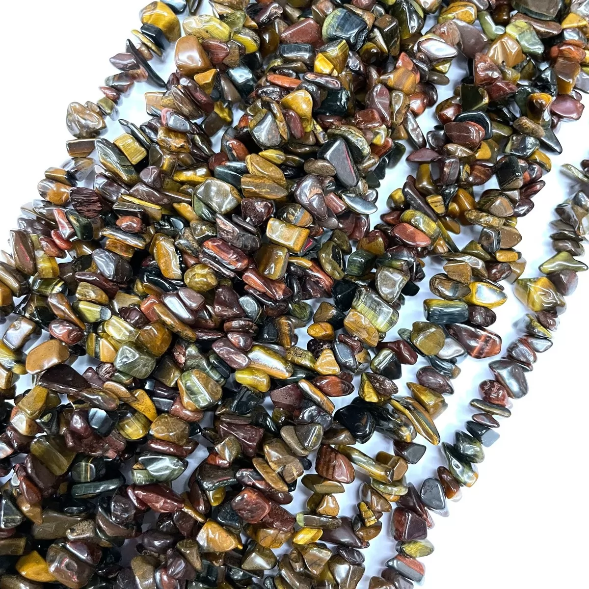 Multicolor Tiger Eye, 32'' Chips, Approx 5-8mm