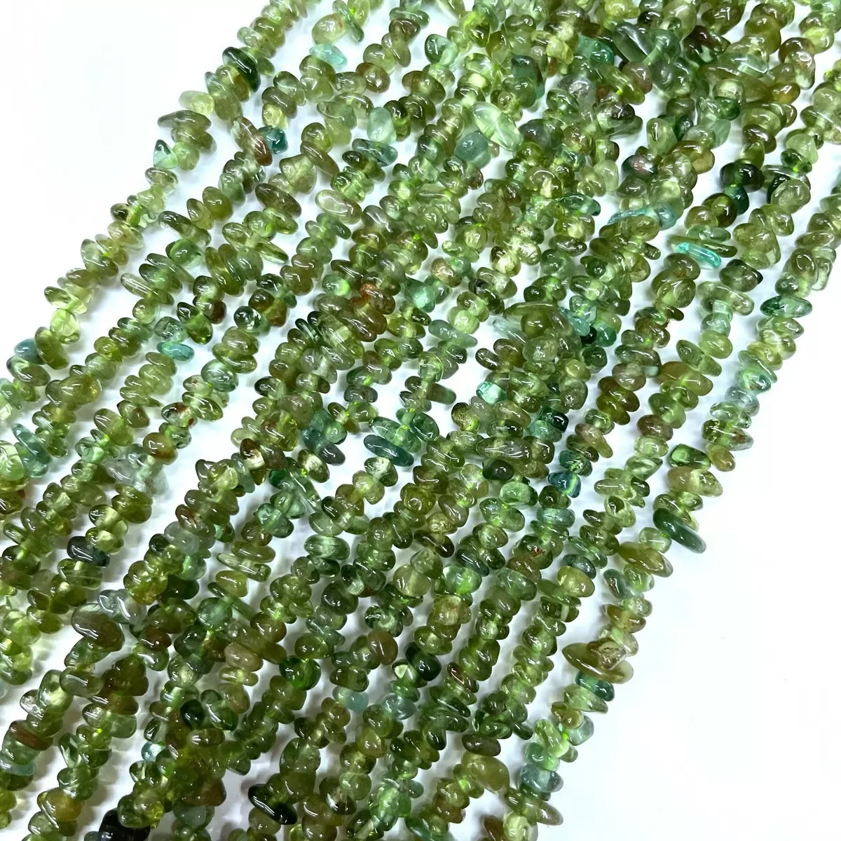 Green Apatite, 32'' Chips, Approx 3-5mm