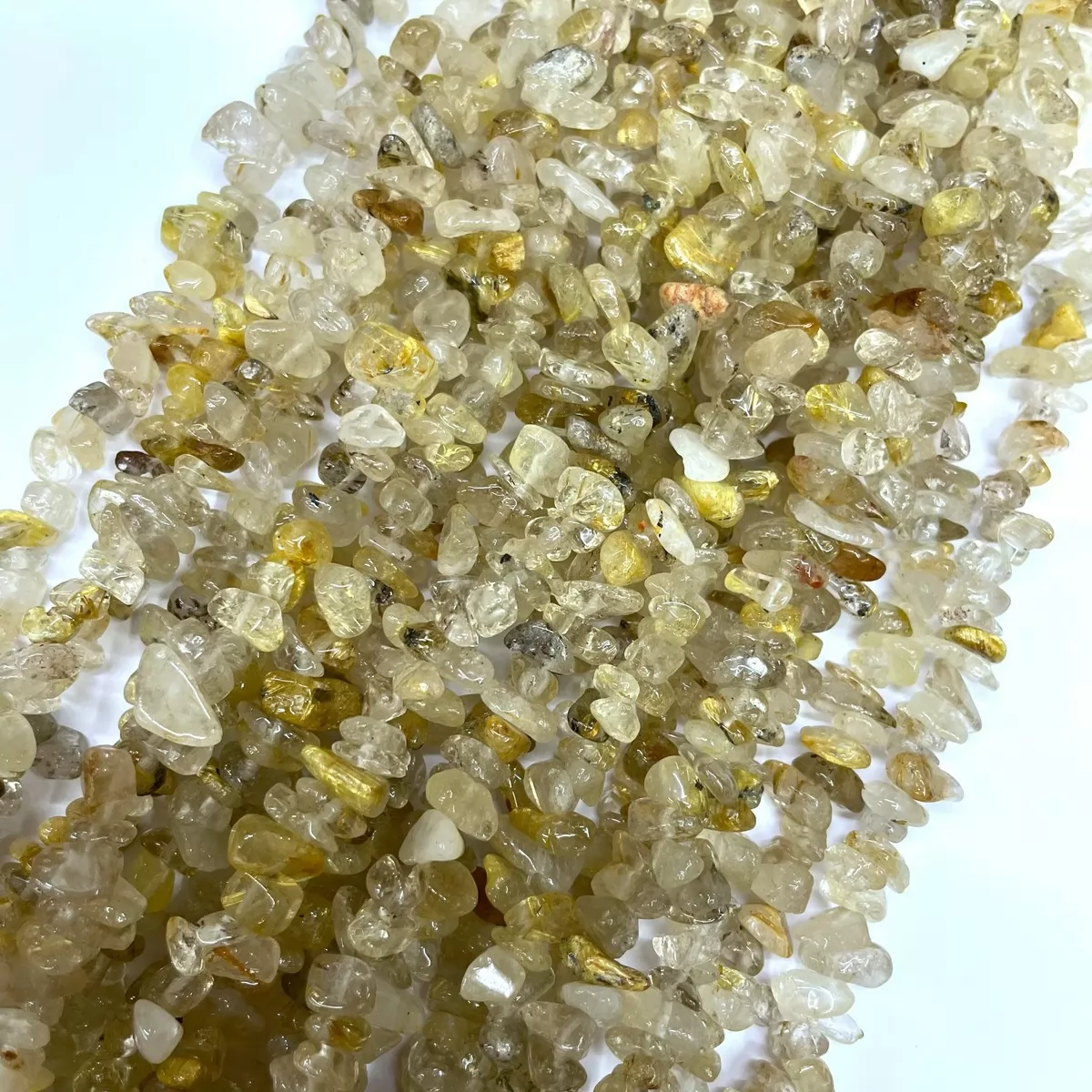 Golden Rutilated Quartz, 32'' Chips, Approx 5-8mm