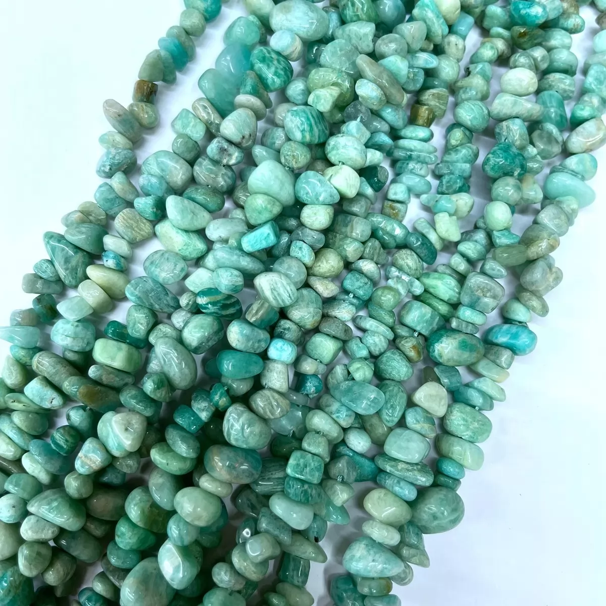 African Amazonite, 16'' Chips, Approx 5-8mm