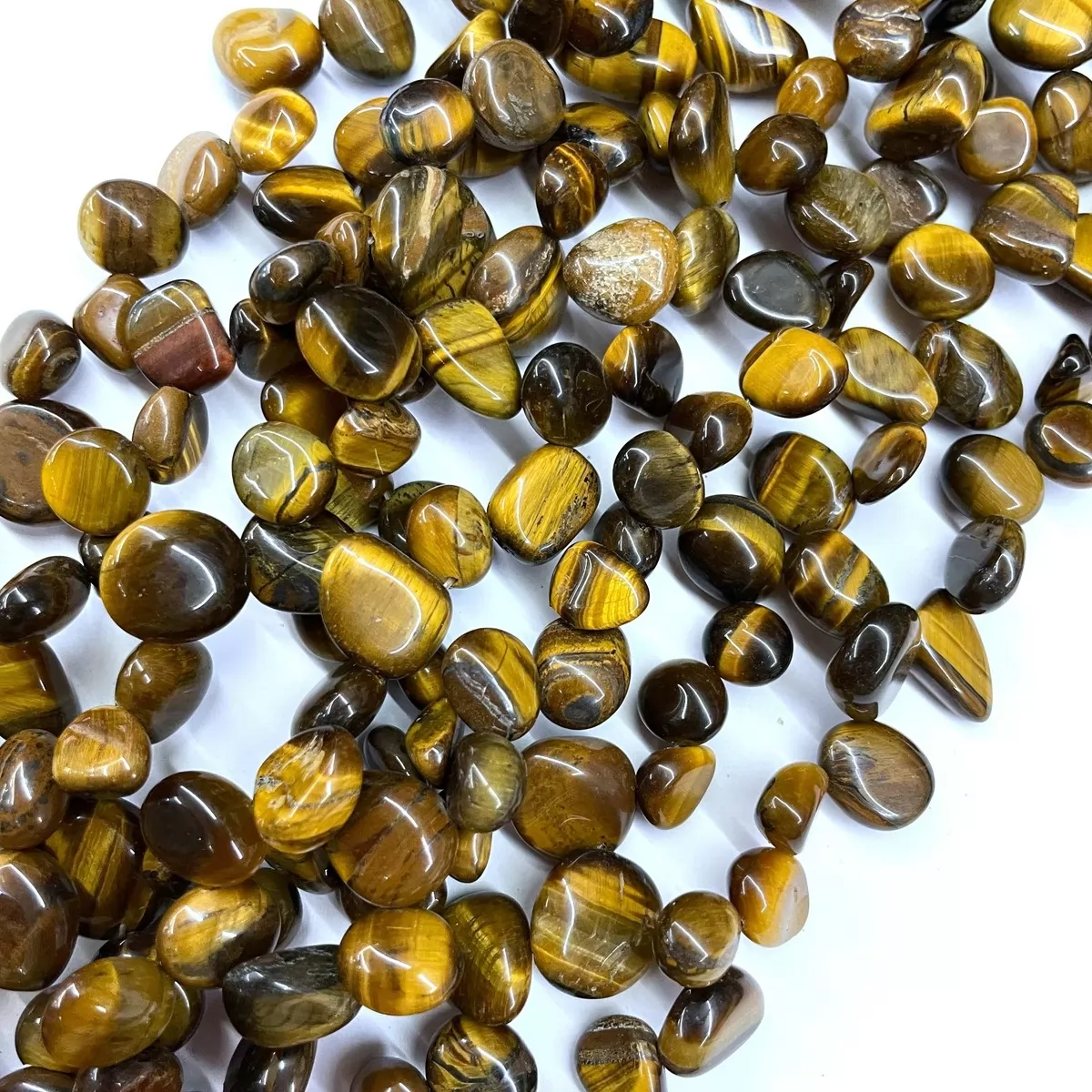 Yellow Tiger Eye, Top Drilled Drop Style Chips, Approx 8-10mm x 12-14mm Approx 380mm